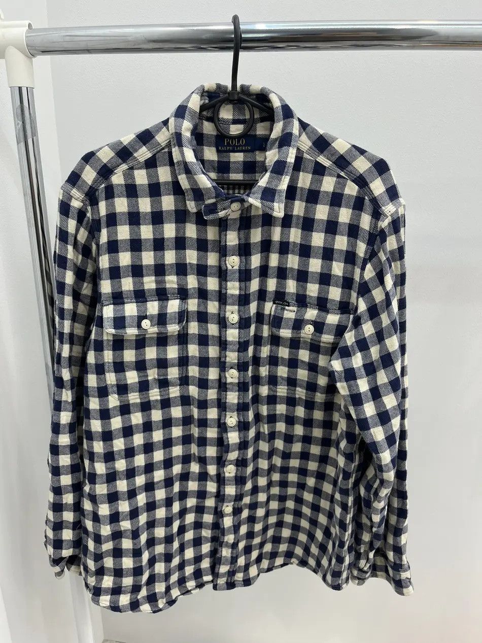 Polo Ralph Lauren Polo Ralph Lauren Heavy Cotton Check Flannel Overshirt Size US L / EU 52-54 / 3 - 1 Thumbnail