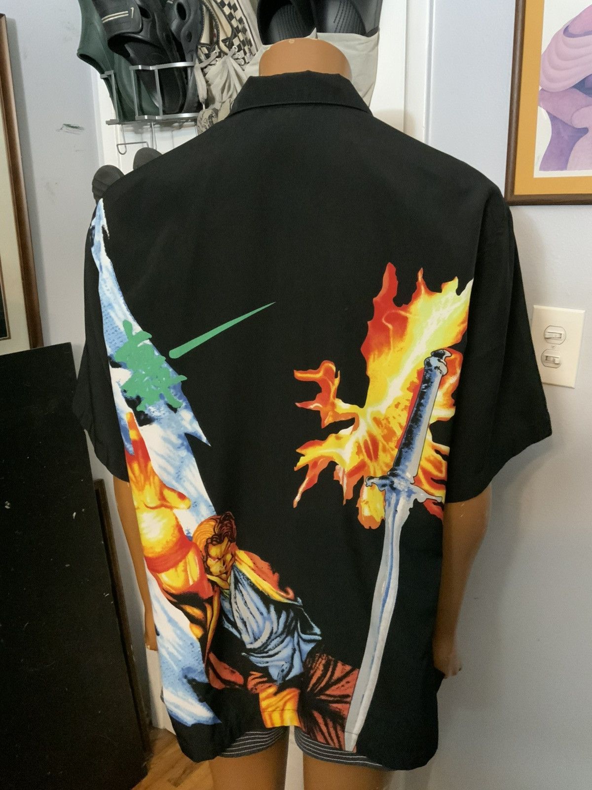 Vintage VTG 90s Y2K 2000s Anime Manga Street Fighter Sword Shirt Size US XL / EU 56 / 4 - 11 Thumbnail