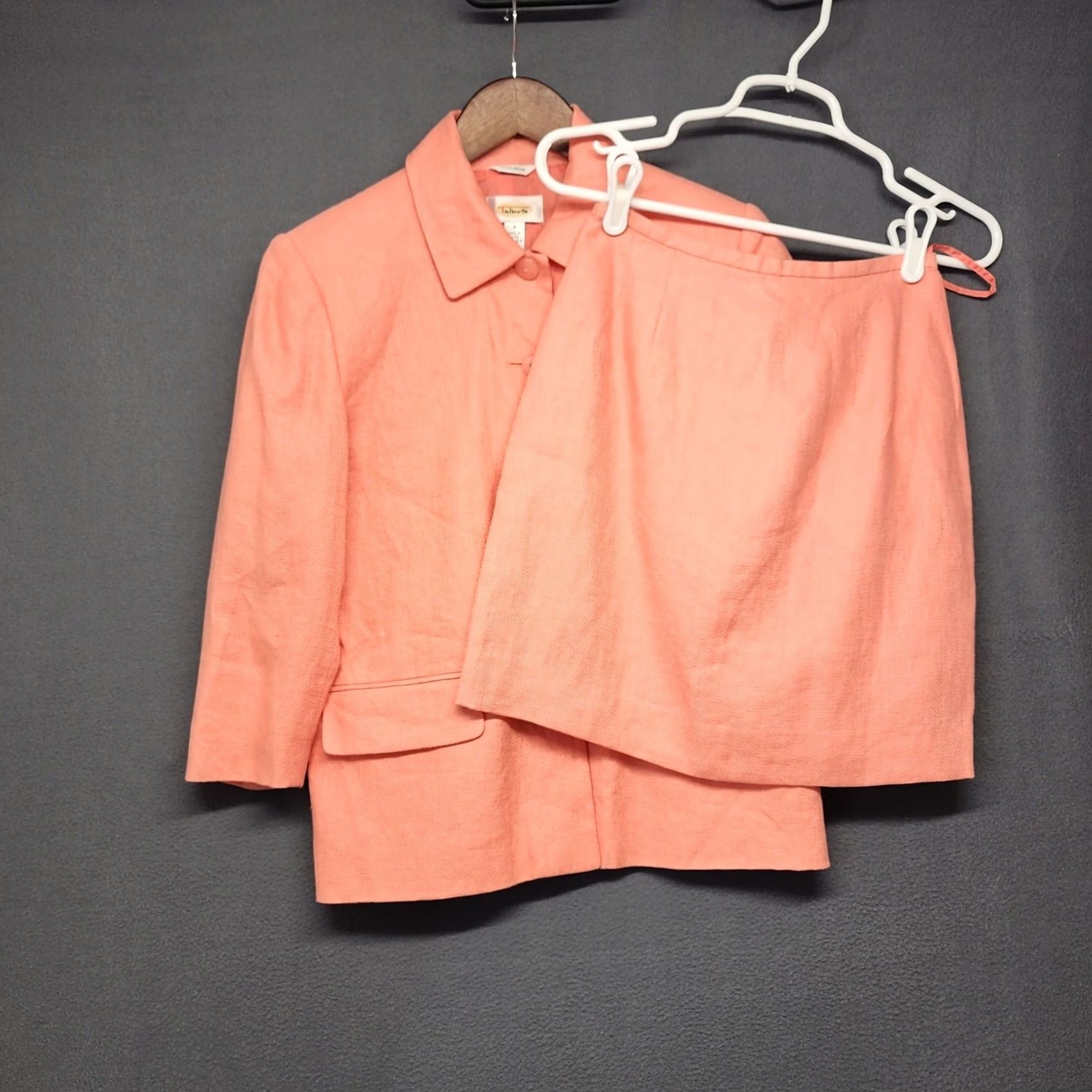 Talbots Talbots Irish Linen Womens Suit Jacket Skirt Set Coral Orange 2 Piece Size 4 2 4 2 Womens Preppy Size 28" / US 6 / IT 42 - 2 Thumbnail
