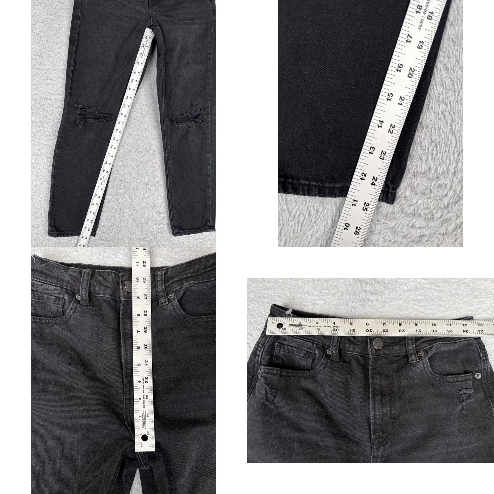American Eagle Outfitters VINTAGE American Eagle Jeans Women 0 S Black Charcoal High Rise Distressed Denim 24x25 Size 25" / US 0 / IT 36 - 8 Thumbnail