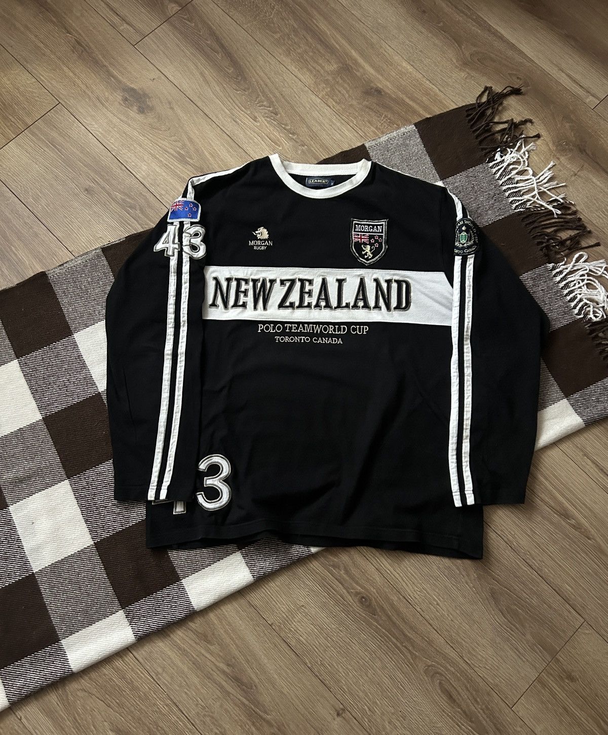 Other Vintage New Zealand Morgan rugby polo team 43 jersey mens Size US XL / EU 56 / 4 - 1 Thumbnail