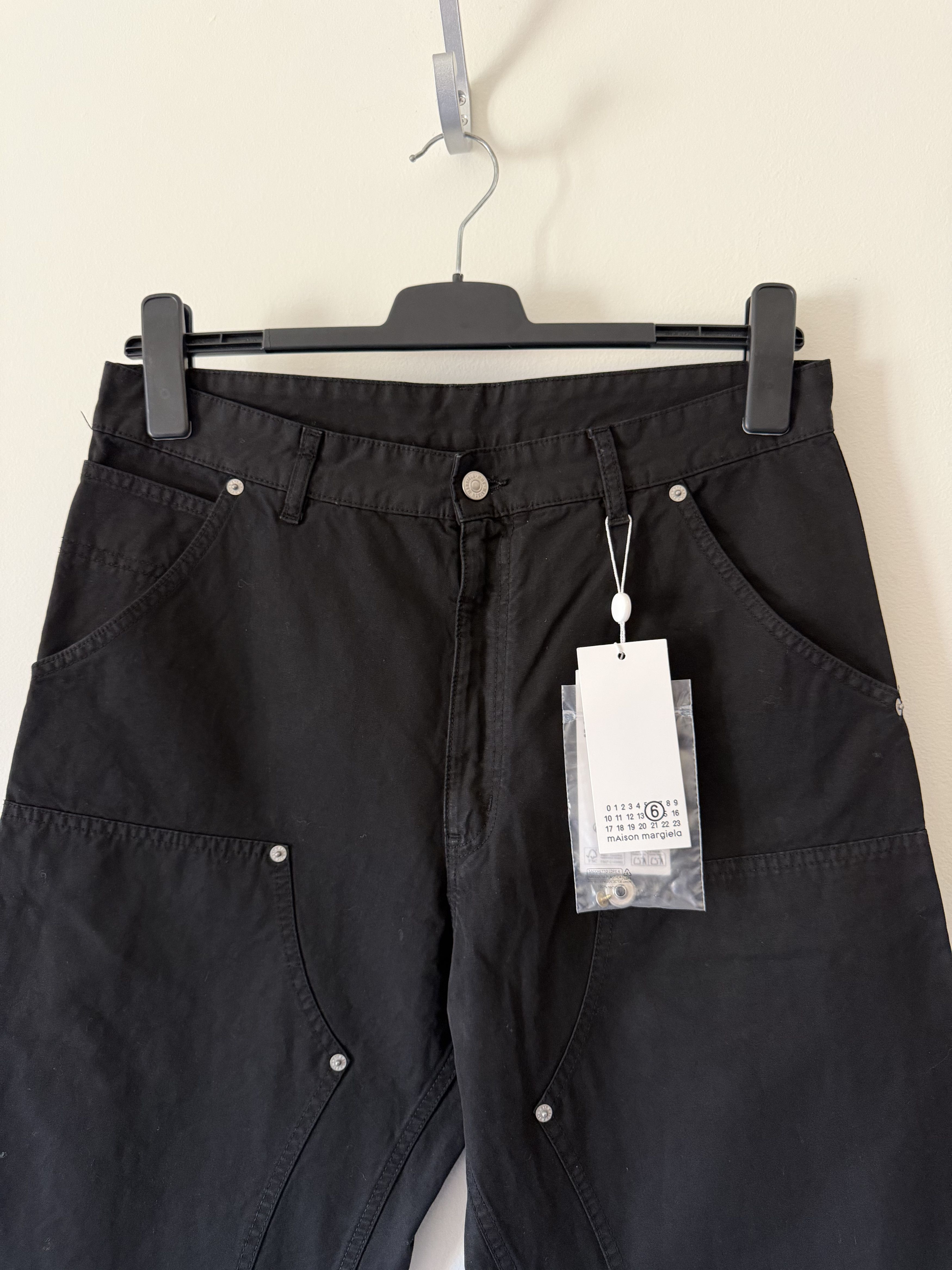 MM6 MM6 Maison Margiela Double Knee Carpenter Pants in Black Size US 32 / EU 48 - 2 Thumbnail