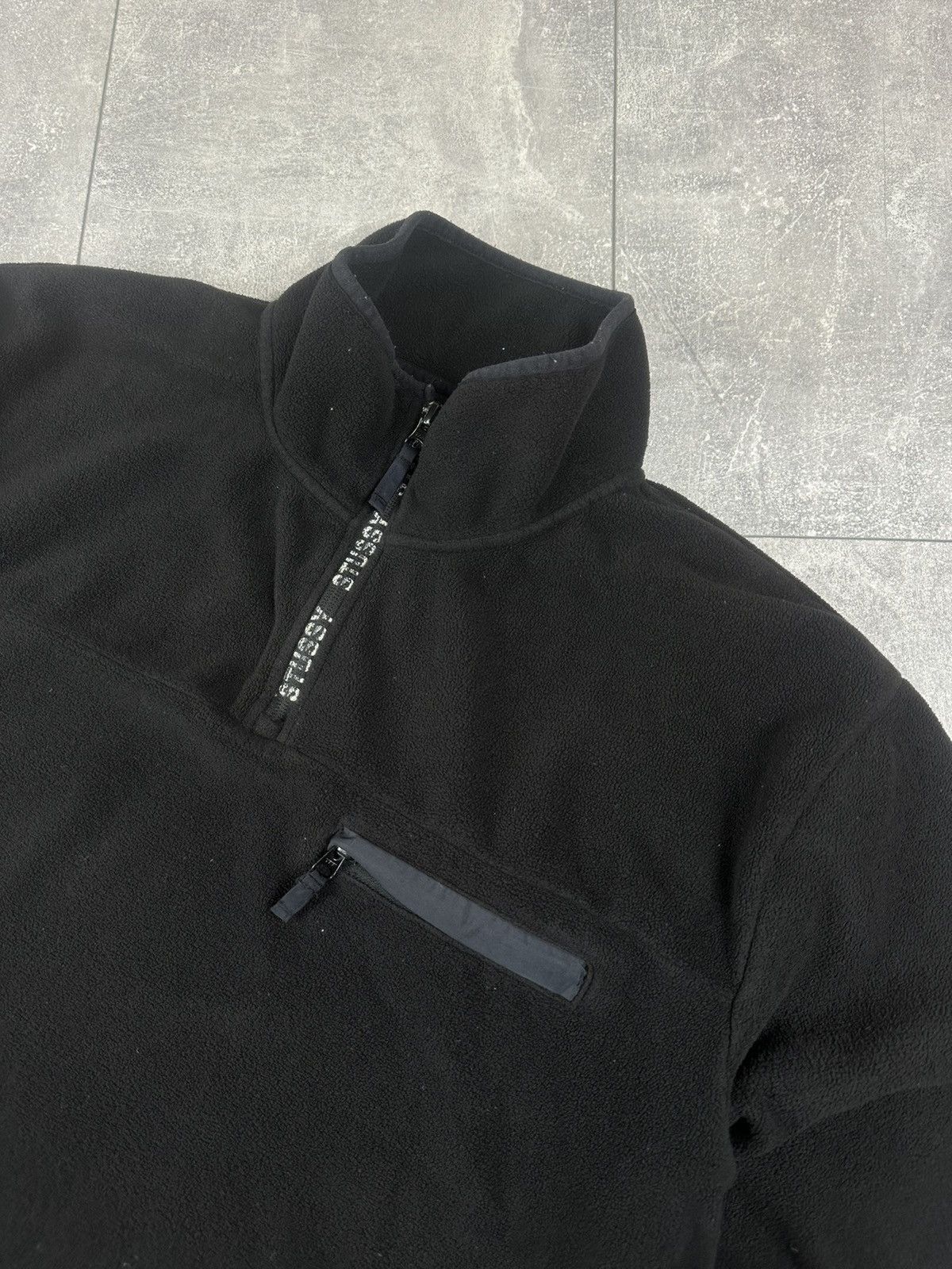 Stussy Stussy Logo Tape Mock Black Neck Mens Fleece Jacket Size US L / EU 52-54 / 3 - 2 Thumbnail