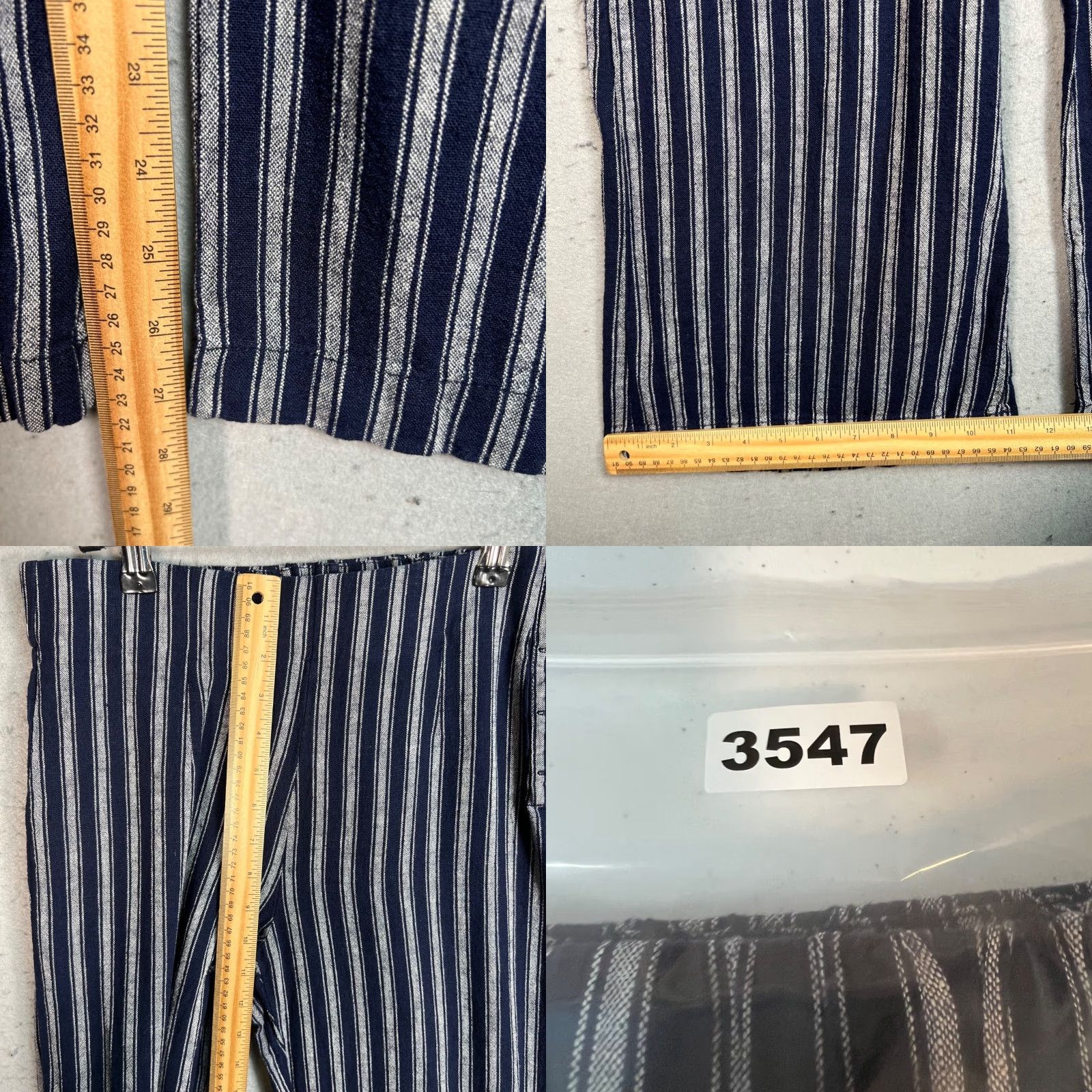 Gap Gap Pants Womens 4 Regular Striped Wide-Leg Blue & White Cotton Blend Casual Business - Adult Womens 4 Size 27" / US 4 / IT 40 - 8 Thumbnail