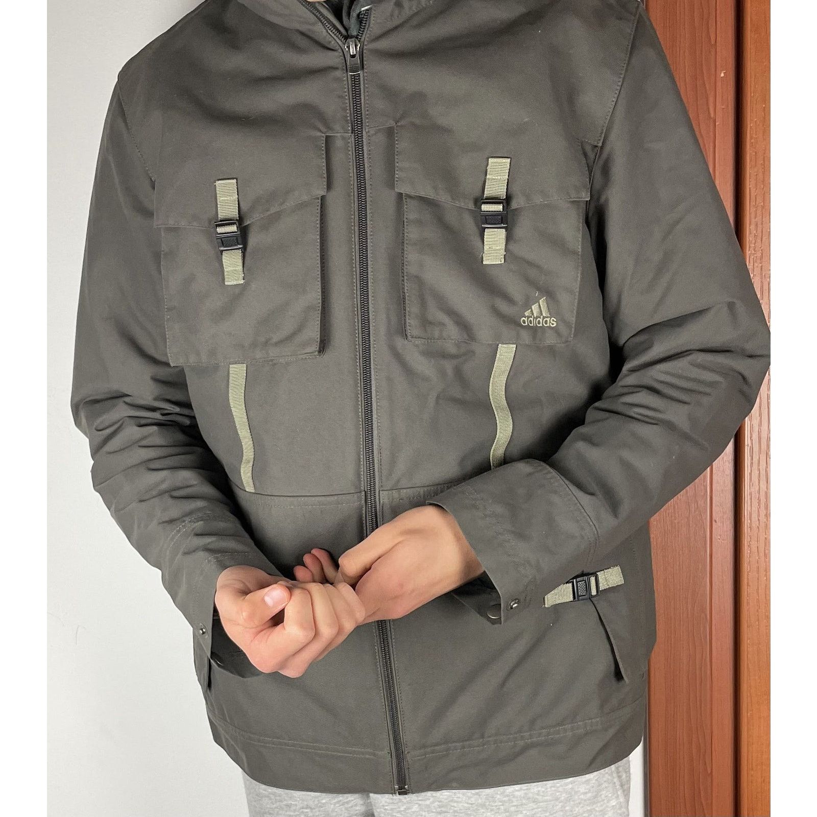 Adidas Adidas Men's Green Long Sleeve Full Zip Lined Jacket Small Size US S / EU 44-46 / 1 - 3 Thumbnail