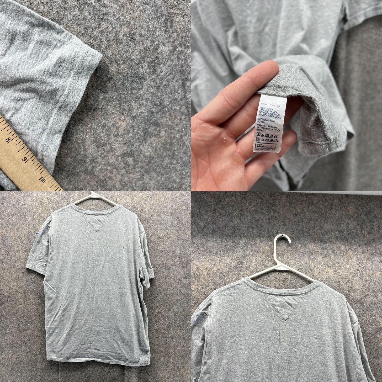 Tommy Hilfiger Tommy Hilfiger Shirt Men XL Adult Gray Red Casual Crewneck Tee Short Sleeve Logo Size US XL / EU 56 / 4 - 8 Thumbnail