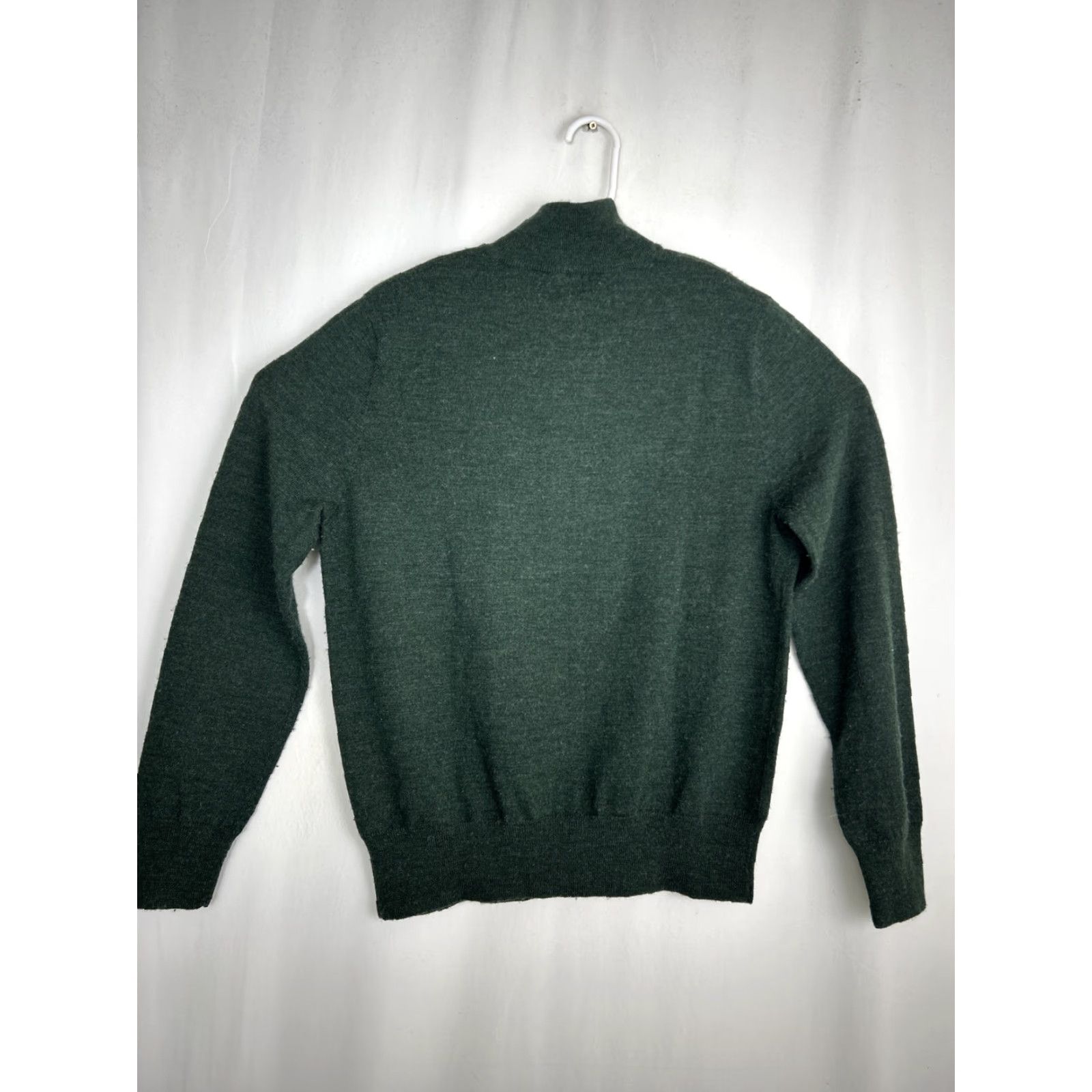 Banana Republic Banana Republic Sweater Mens M Green Merino Wool Mock Neck 1/4 Button Pullover Vintage No Flaws Size US M / EU 48-50 / 2 - 7 Thumbnail