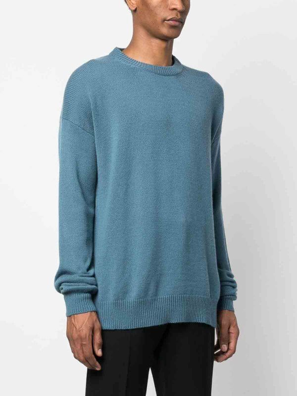 Jil Sander o1y1124 Crewneck Cashmere Blends Sweater in Blue Size US M / EU 48-50 / 2 - 4 Thumbnail