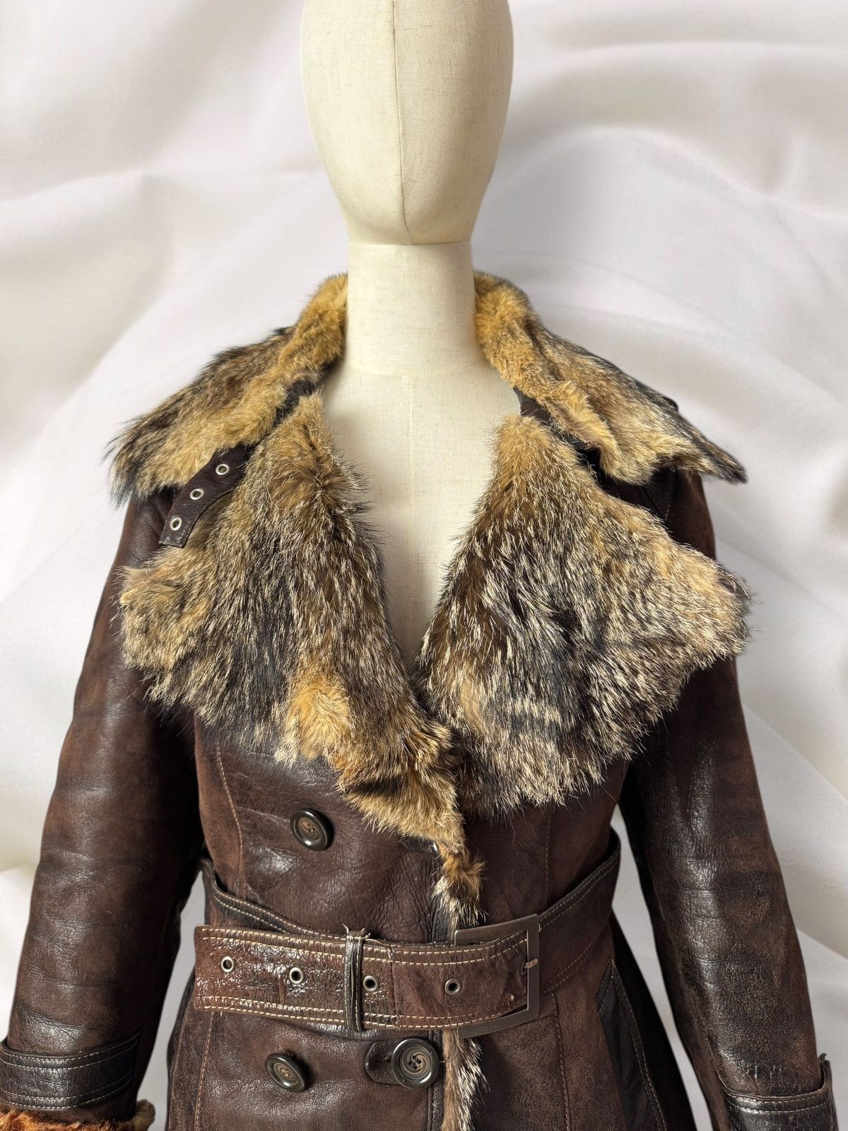 Japanese Brand Vintage Real Leather Real Fur Sheepskin Coat Jacket Size M / US 6-8 / IT 42-44 - 4 Thumbnail