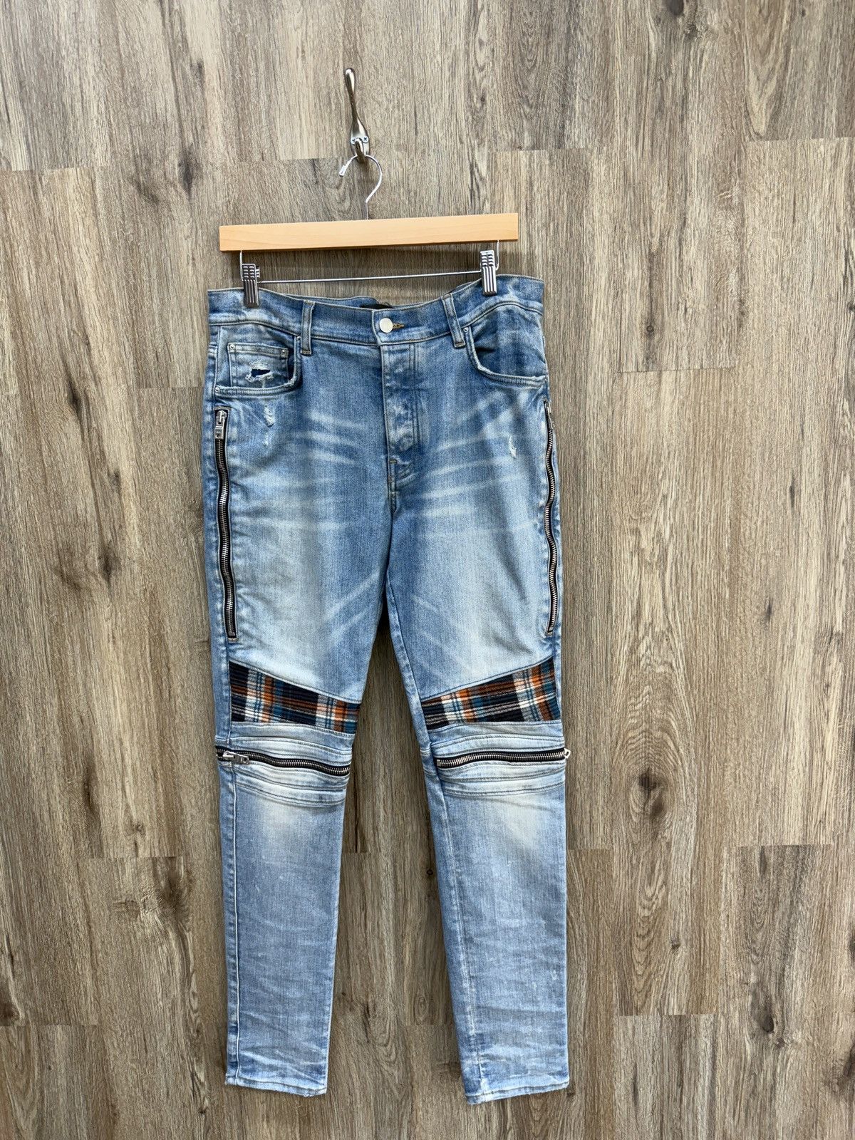 Amiri Amiri MX2 Plaid Jeans Size US 33 - 1 Thumbnail