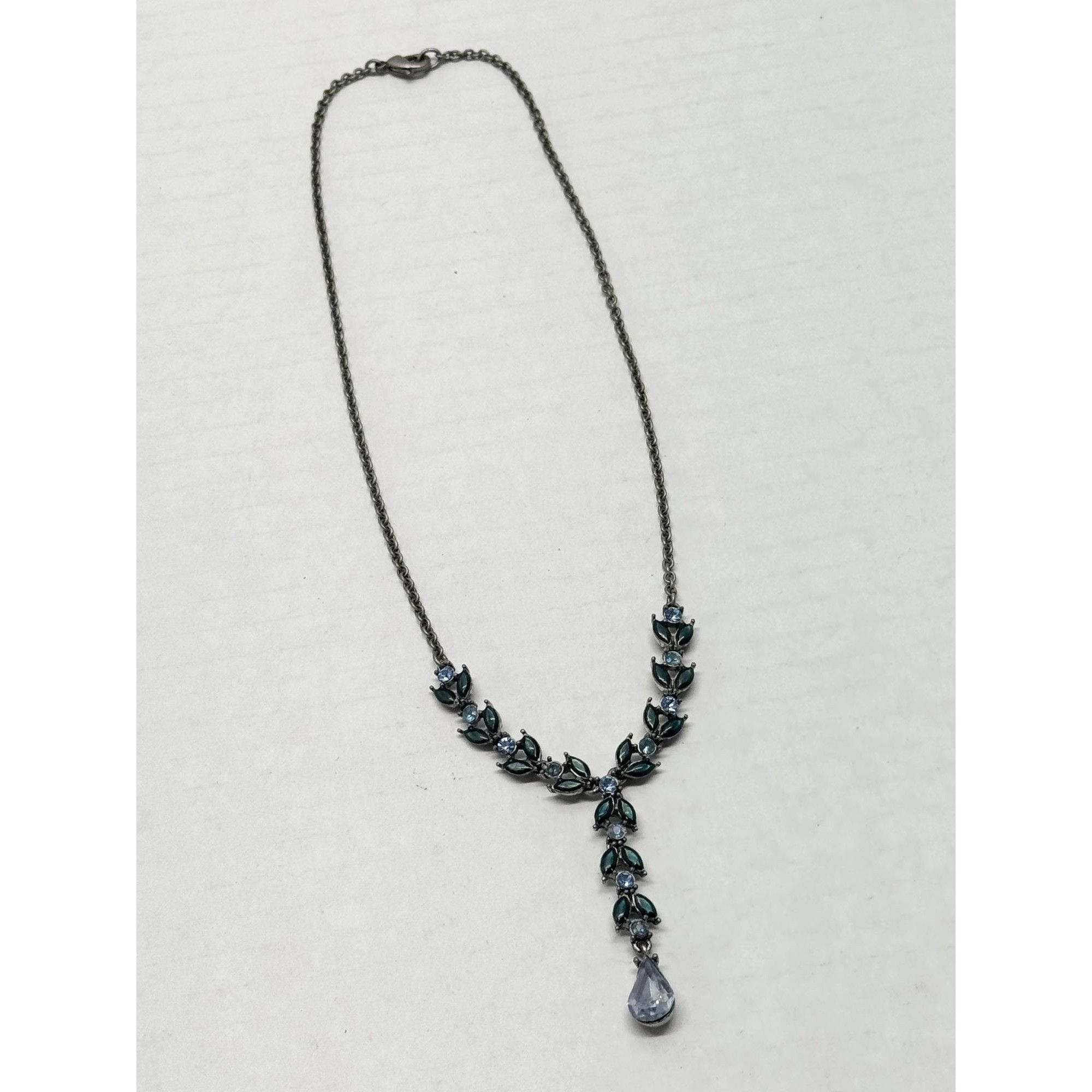 Vintage Vintage blue rhinestone drop necklace Size ONE SIZE - 3 Thumbnail