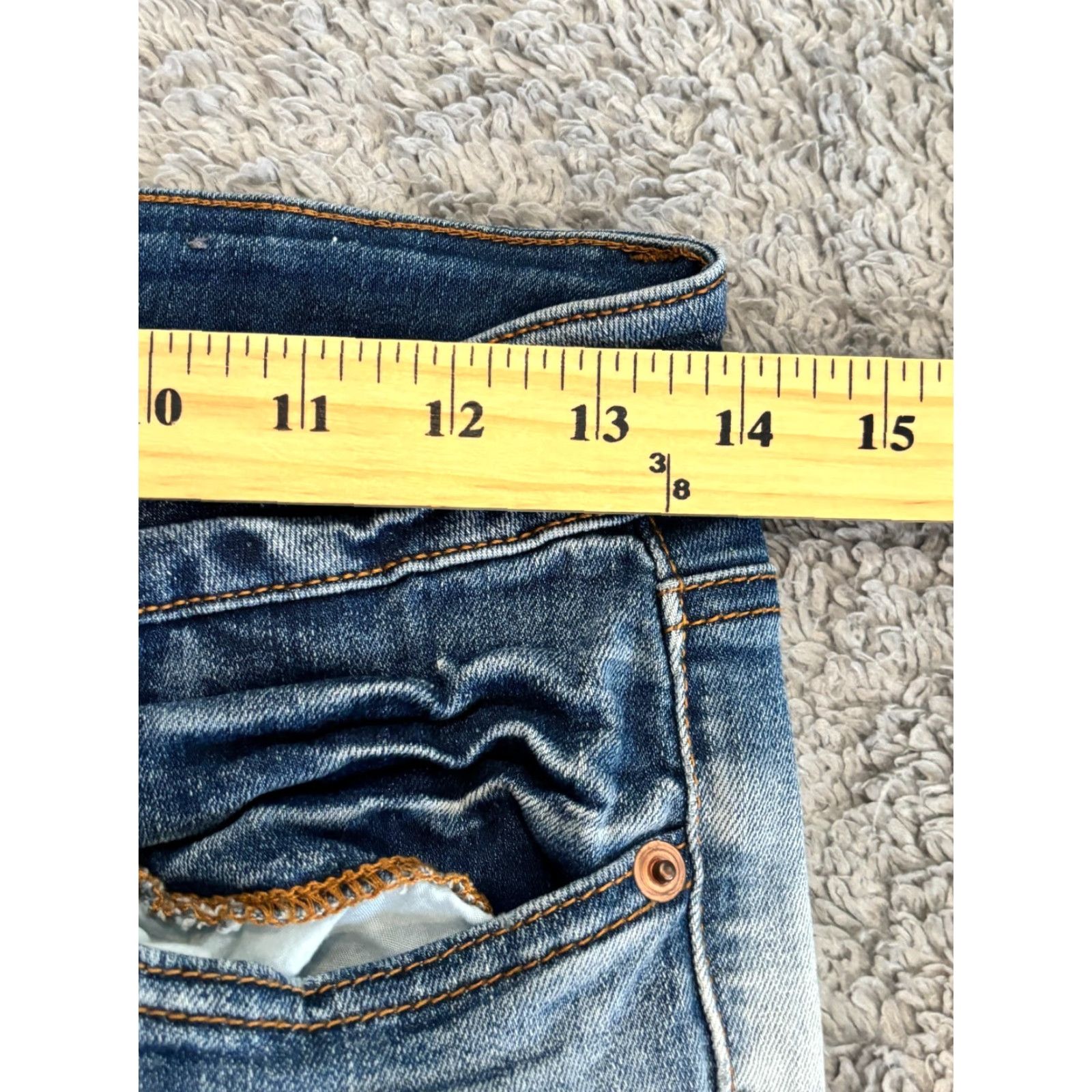 Denime Twentyone Black Jeans Women's Mid Rise Skinny Blue 3/4R Denim Flex Medium Wash Size 27" / US 4 / IT 40 - 4 Thumbnail