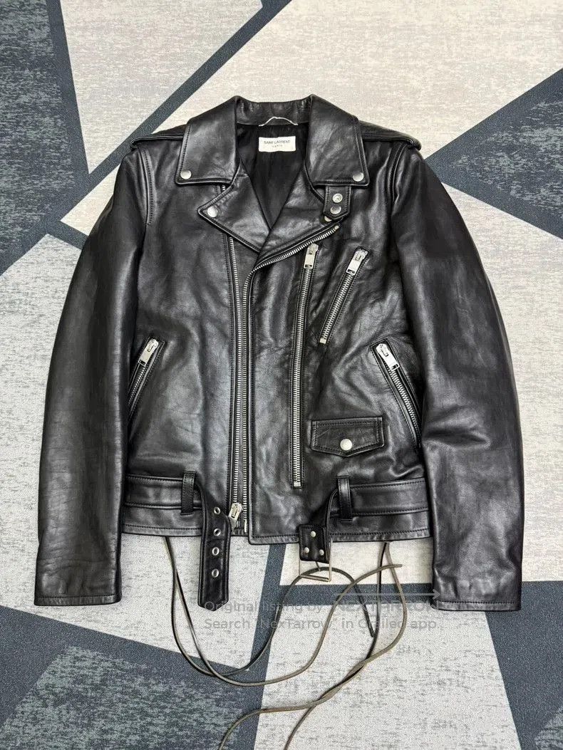 Saint Laurent Paris L17 Blood Luster Leather Jacket | Grailed