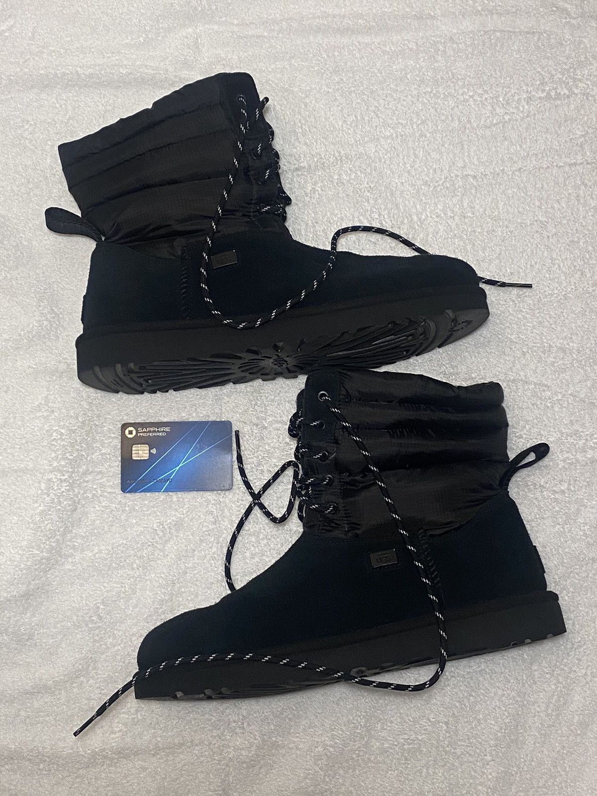 Rare UGG x STAMPD Lace Up Black Boots Size 10