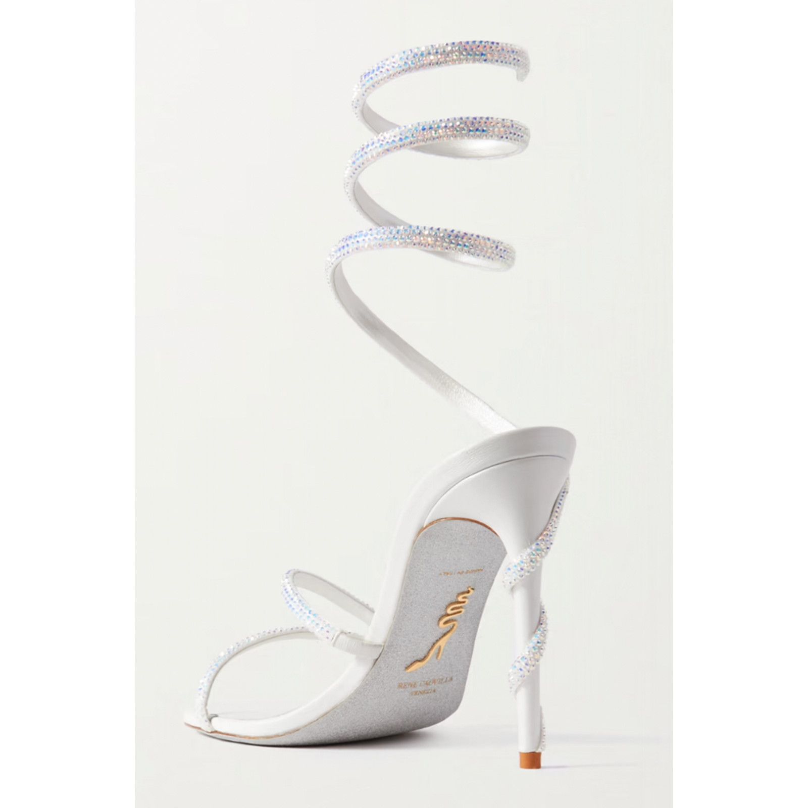 Rene Caovilla Margot Crystal Ankle Wrap Strap Sandal Heel Pump 39.5 Size US 9.5 / IT 39.5 - 8 Thumbnail