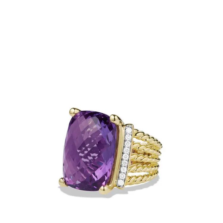 David Yurman o1s1wg111025 R17014D /Size 9 / Amethyst Ring in Golden Size ONE SIZE - 1 Thumbnail