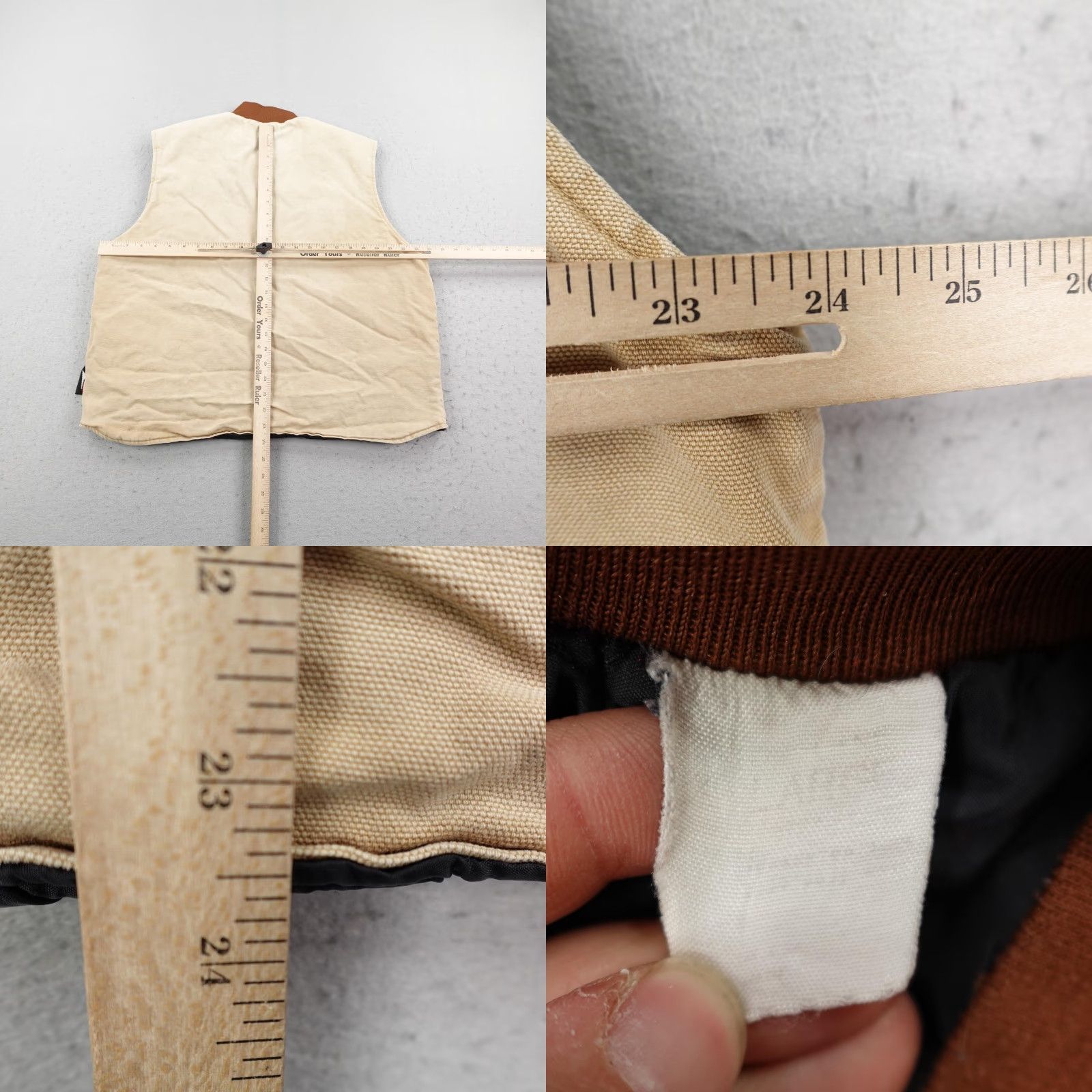 Vintage VINTAGE Union Line Vest Mens Large Tan Canvas Quilted Laborers Local 389 90s Size US XL / EU 56 / 4 - 8 Thumbnail