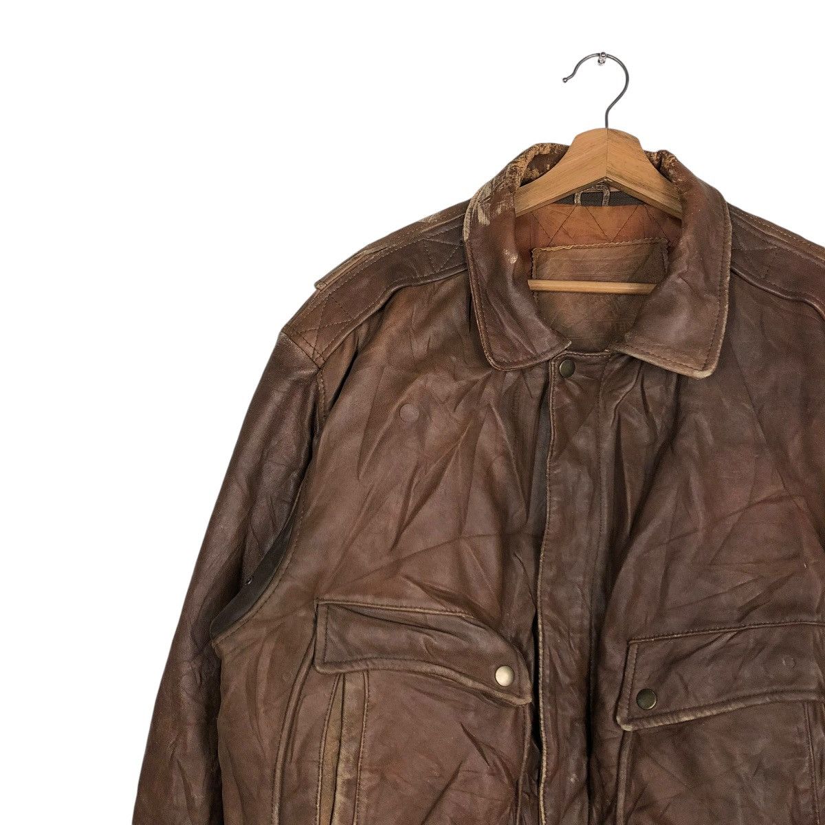 Japanese Brand 🔥VINTAGE JUMPER BOMBER LEATHER JACKET ISSEY MIYAKE Size US L / EU 52-54 / 3 - 8 Thumbnail
