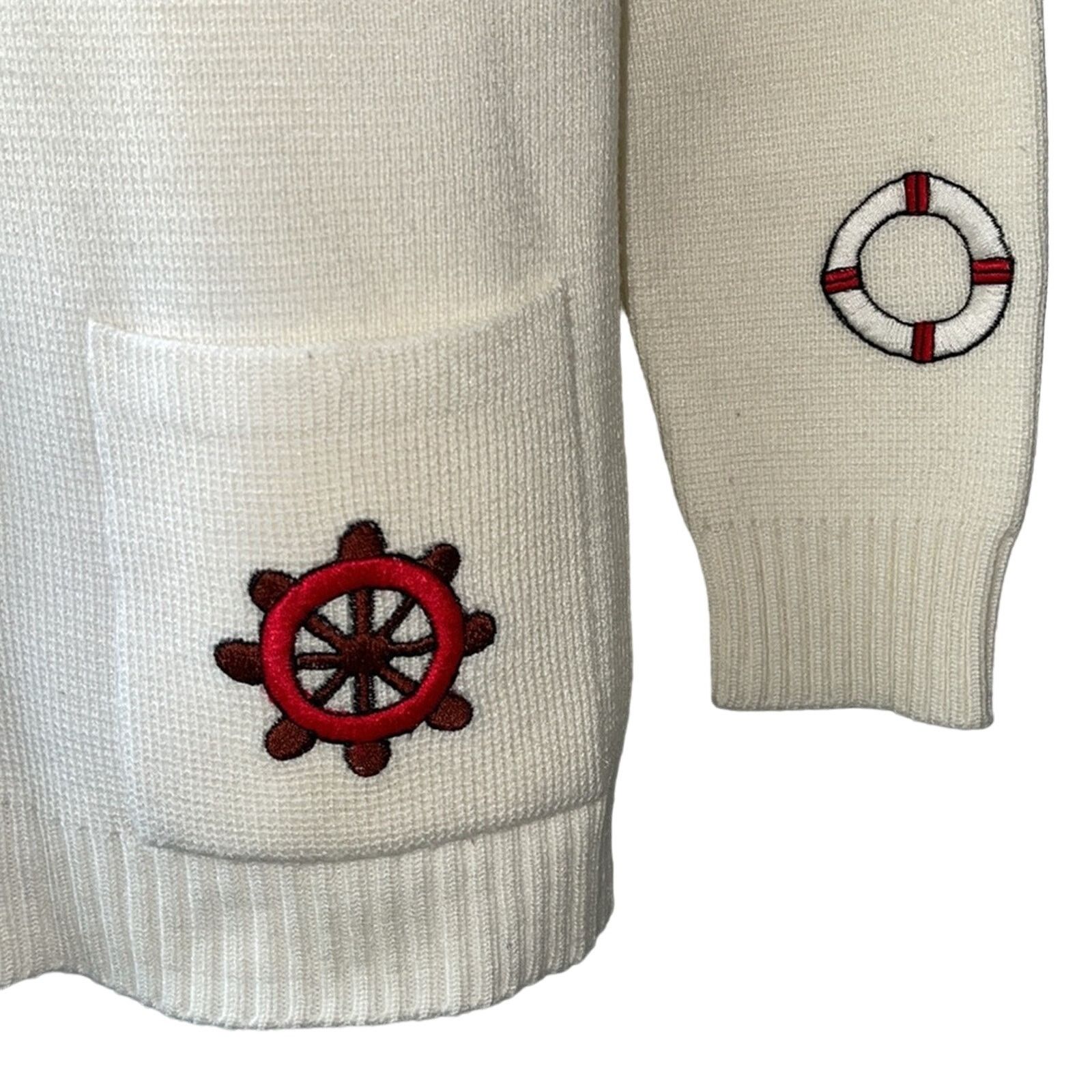 Vintage VINTAGE 60s LeRoy Knitwear Nautical Zipped Cardigan Size Med Size M / US 6-8 / IT 42-44 - 3 Thumbnail