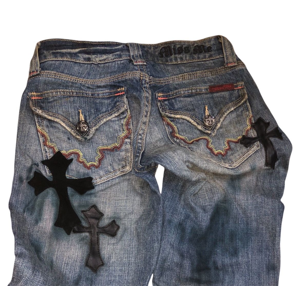 Designer × Japanese Brand × Miss Me Vintage Miss Me Denim Jeans Leather Cross Patches Size 28" / US 6 / IT 42 - 11 Thumbnail