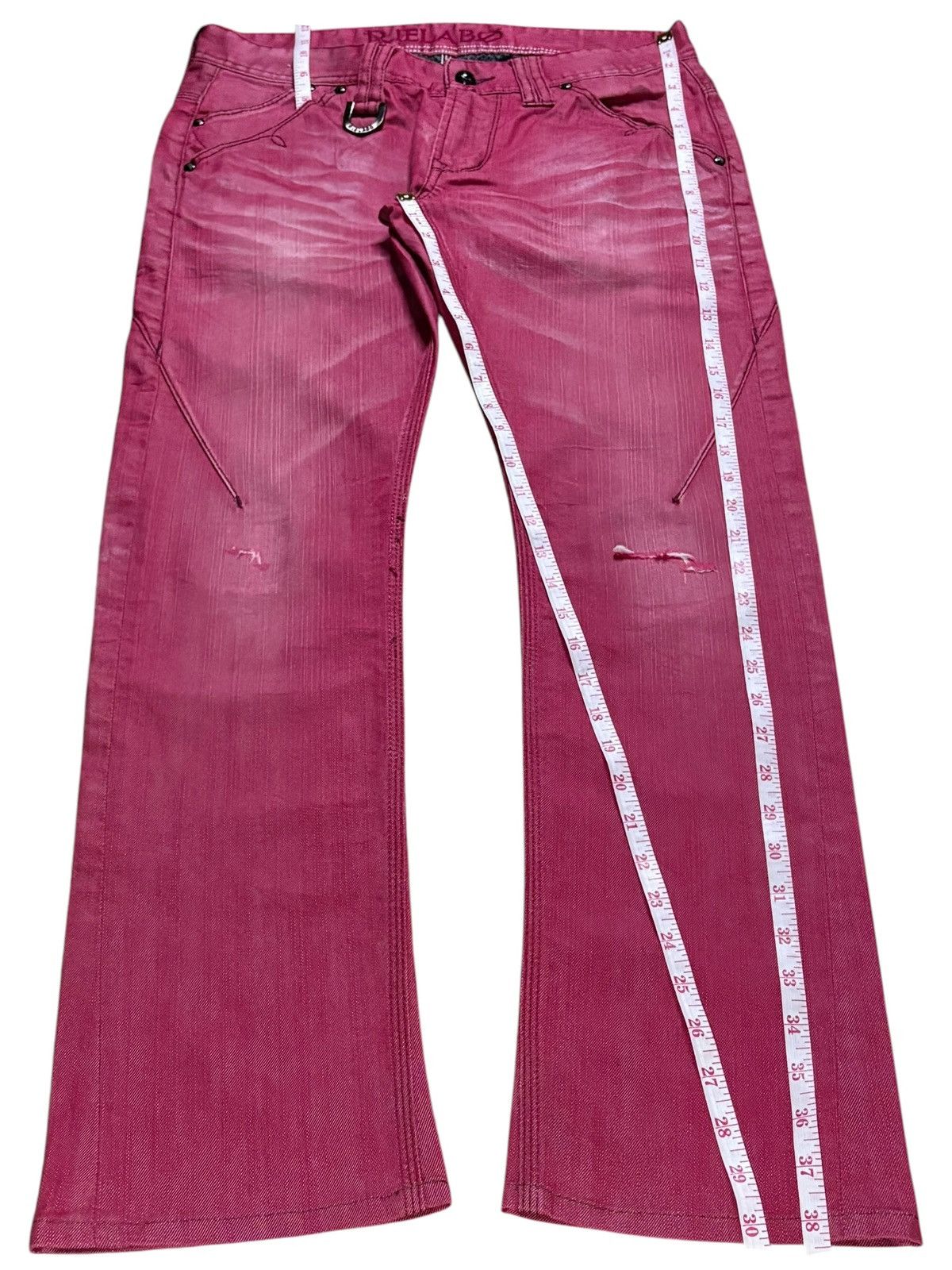 If Six Was Nine × Japanese Brand × Tornado Mart Vintage Rielabo X NCFM Distressed Bootcut Flare Jeans Size US 30 / EU 46 - 13 Thumbnail