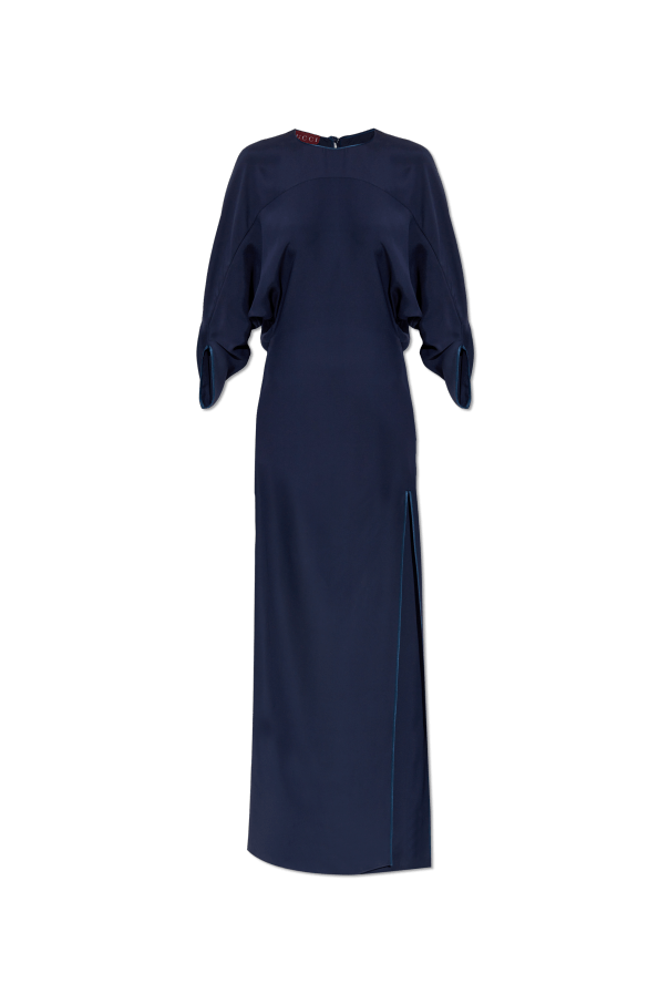Gucci o1loc1c0226 814061 Silk Dress in Navy Blue Size L / US 10 / IT 46 - 1 Thumbnail