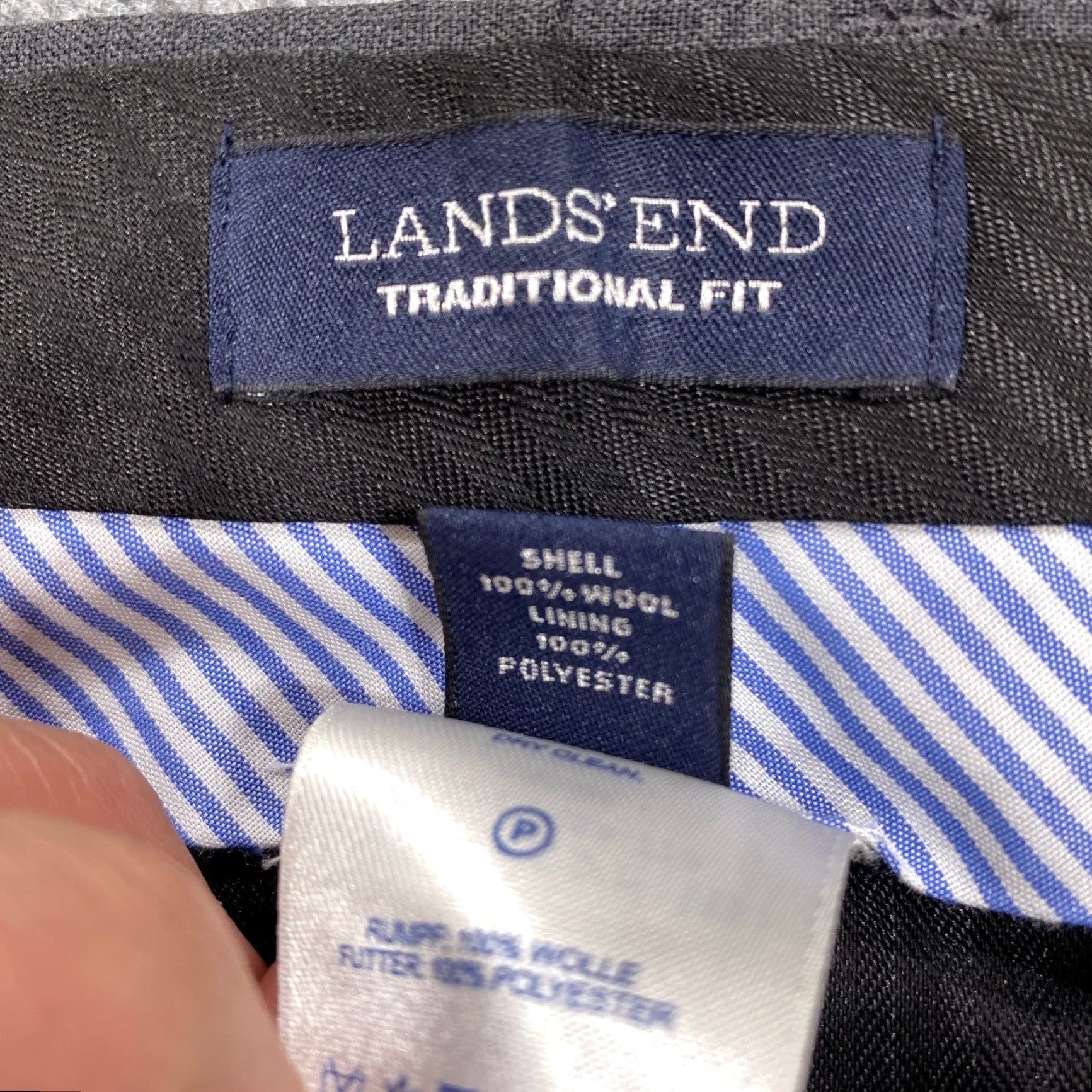 Lands' End Lands' End Dress Pants Mens 37 Gray 100% Wool Traditional Fit Double Pleated Dress Pants Men's Gray Solid Wool Pants Business Formal Slacks Mens Size US 37 - 4 Thumbnail
