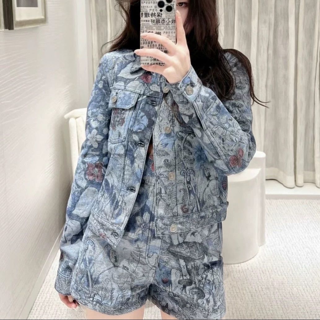 Dior Dior feb282 floral letter print denim jacket 36 Size XS / US 0-2 / IT 36-38 - 7 Thumbnail