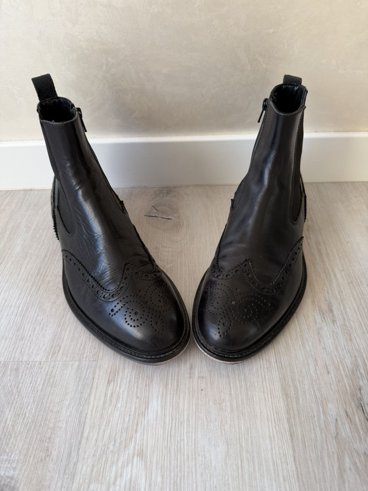 If Six Was Nine AS 98 Vibe Artisan Black Leather Side Zip Ankle Biker Boots Size US 9 / EU 42 - 6 Thumbnail