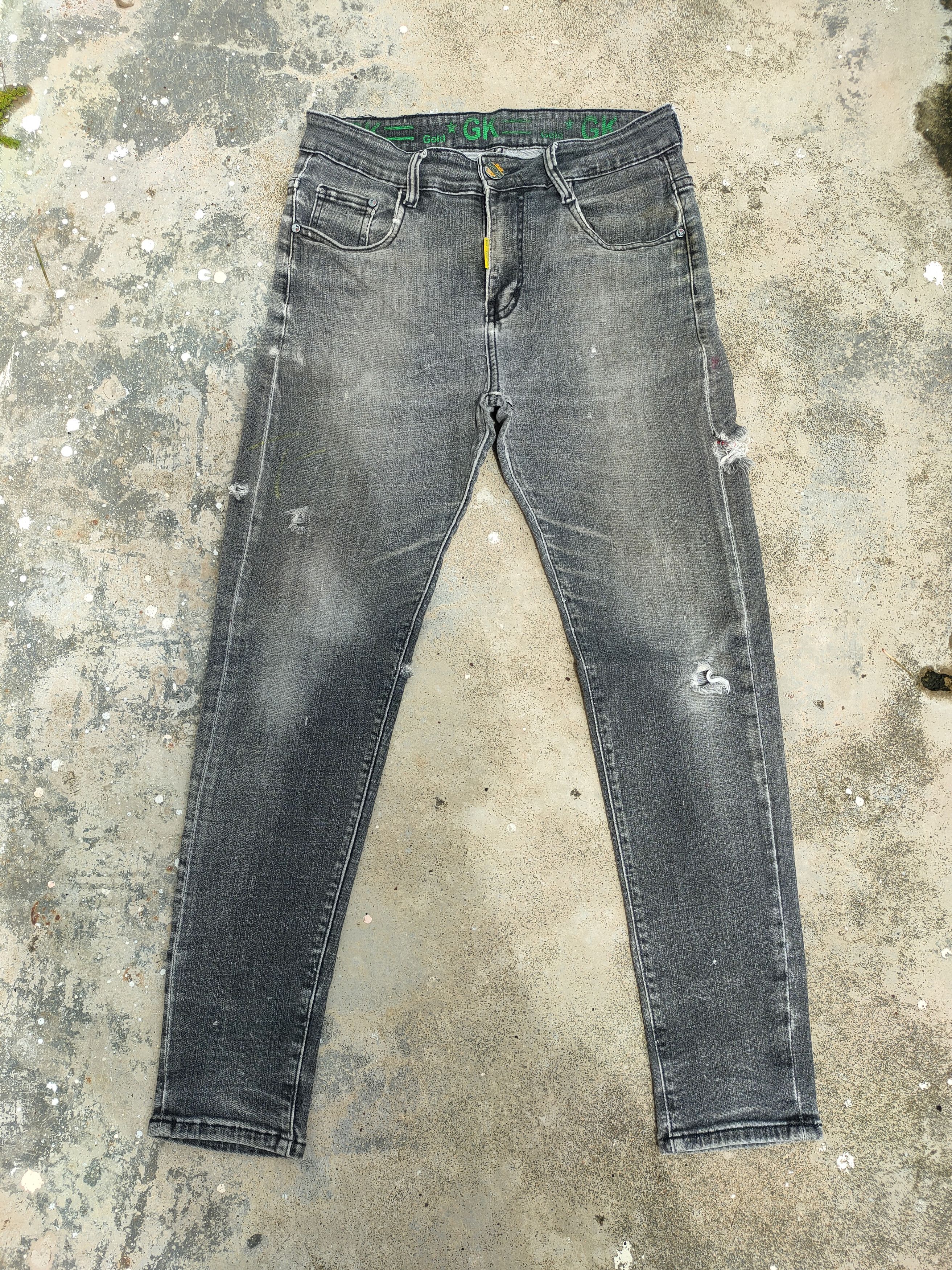 Japanese Brand VINTAGE GK SKINNY FADED BLACK JEANS DENIM PANTS Size US 29 - 1 Thumbnail