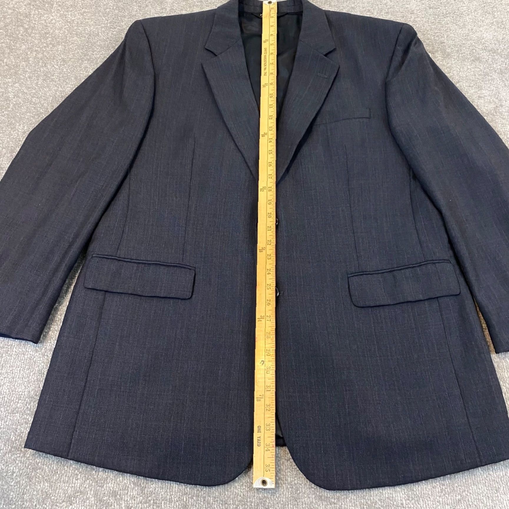 Jos. A. Bank Jos A Bank Blazer 46 L Blue 100% Wool Sports Coat Suit Notch Lapel Career Jacket Mens Size 46R - 4 Thumbnail