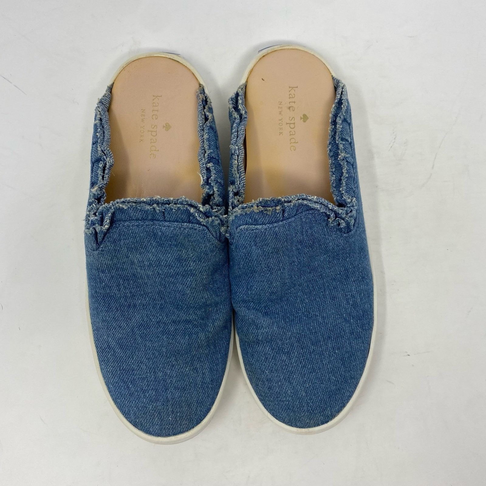 Kate Spade Kate Spade Blue Denim Liane Ruffle Slip On Womens Size 6.5 Size US 6.5 / IT 36.5 - 4 Thumbnail