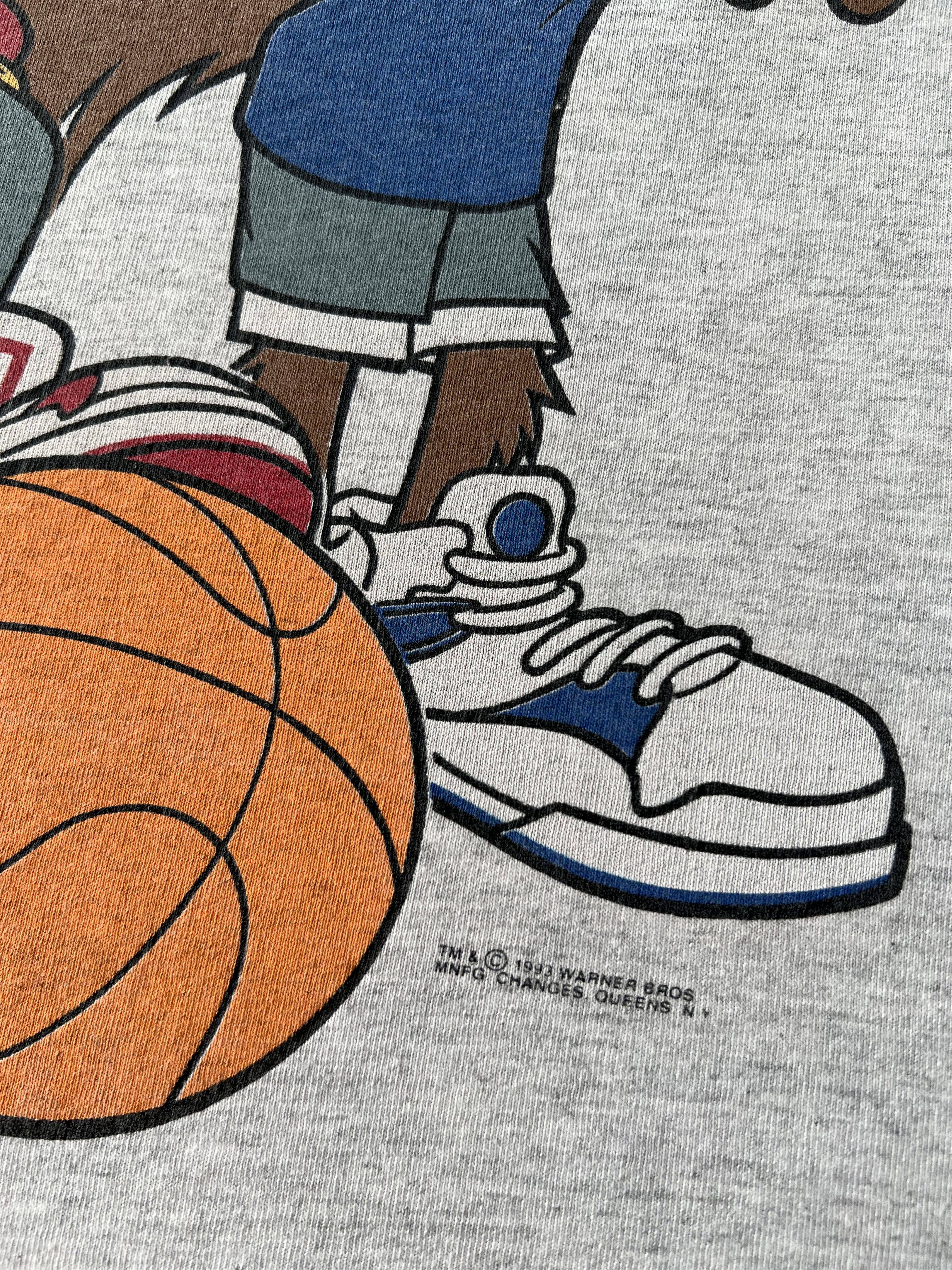 Warner Bros Vintage 1993 Looney Tunes Cross Colours Taz Bugs T-shirt Size US L / EU 52-54 / 3 - 5 Thumbnail