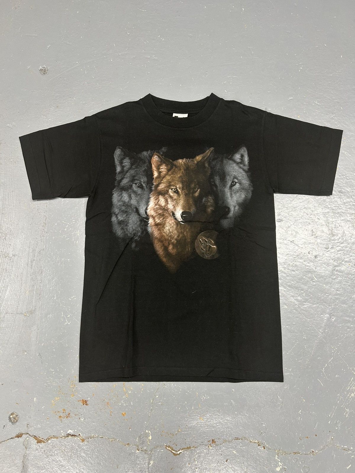 Vintage Crazy Vintage 90s Essential Black Wolf Animal Nature Shirt Size US M / EU 48-50 / 2 - 1 Thumbnail