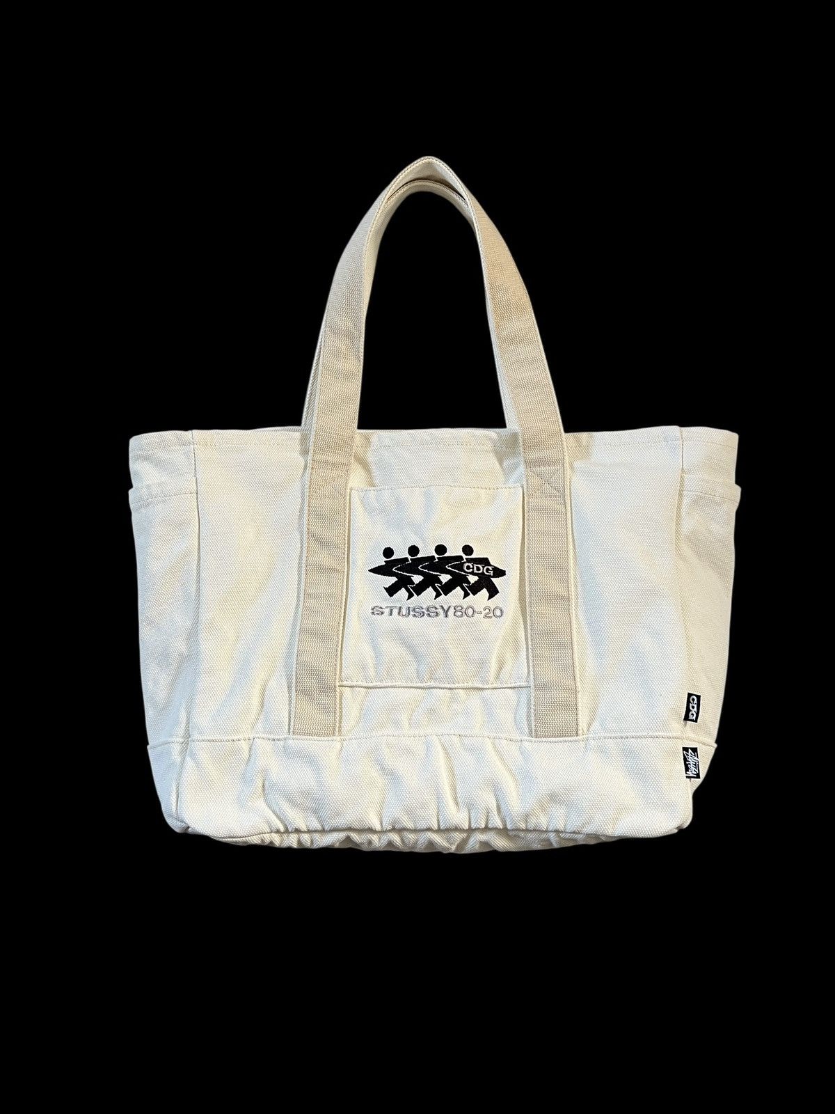 Stussy X Comme Des Garçons Heavy Canvas Tote Bag in White, Men's