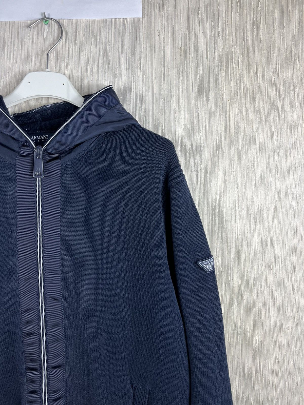 Armani × Giorgio Armani Giorgio Armani jeans knit full zip hoodie sweater cardigan Size US L / EU 52-54 / 3 - 3 Thumbnail