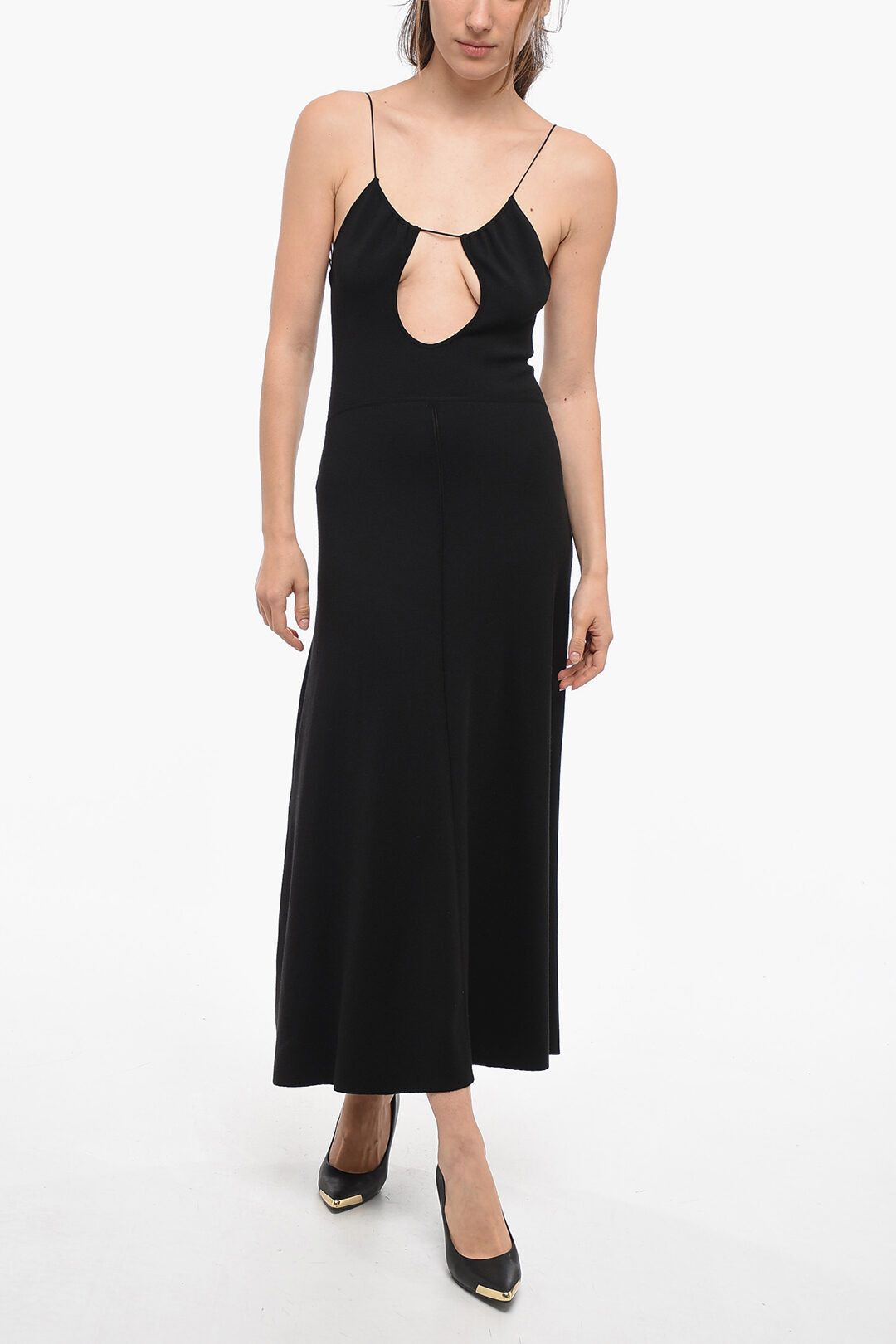 og1mm0724 Knitted Slip Dress in Black