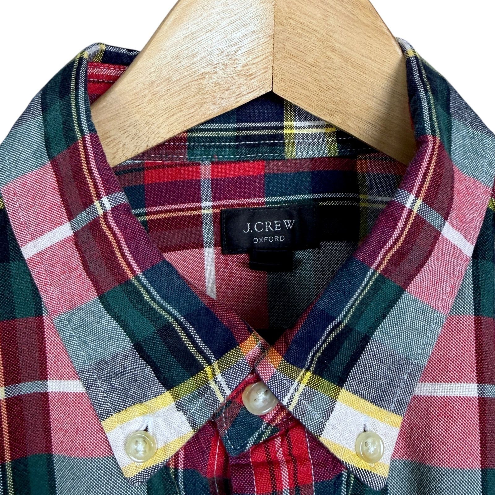 J.Crew J.Crew Oxford Button Down Shirt Men's Medium Red Green Plaid Size US M / EU 48-50 / 2 - 5 Thumbnail