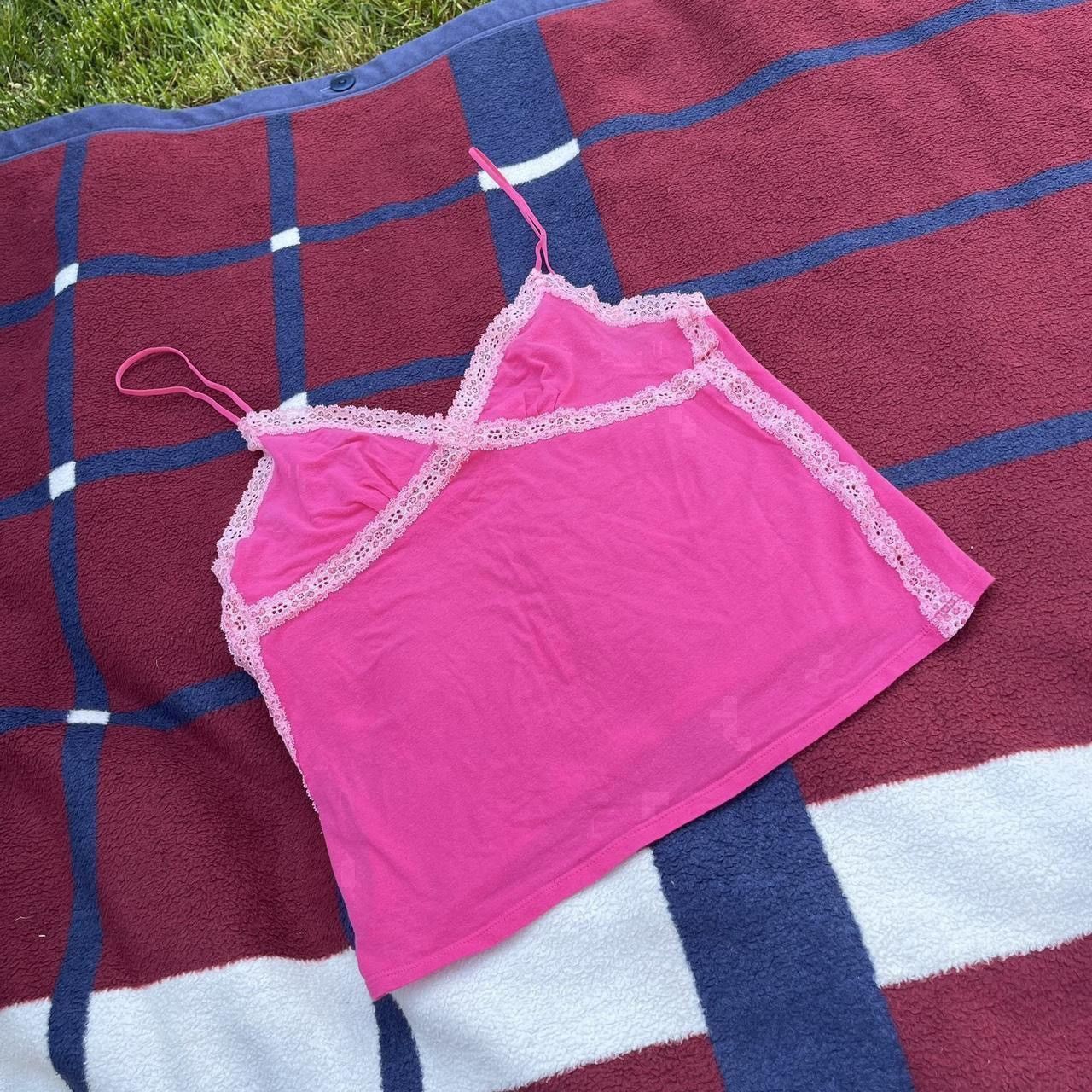 Victoria's Secret Victoria’s Secret Pink Lace Trim Cami Tank Top Vintage Y2K Size S / US 4 / IT 40 - 1 Thumbnail