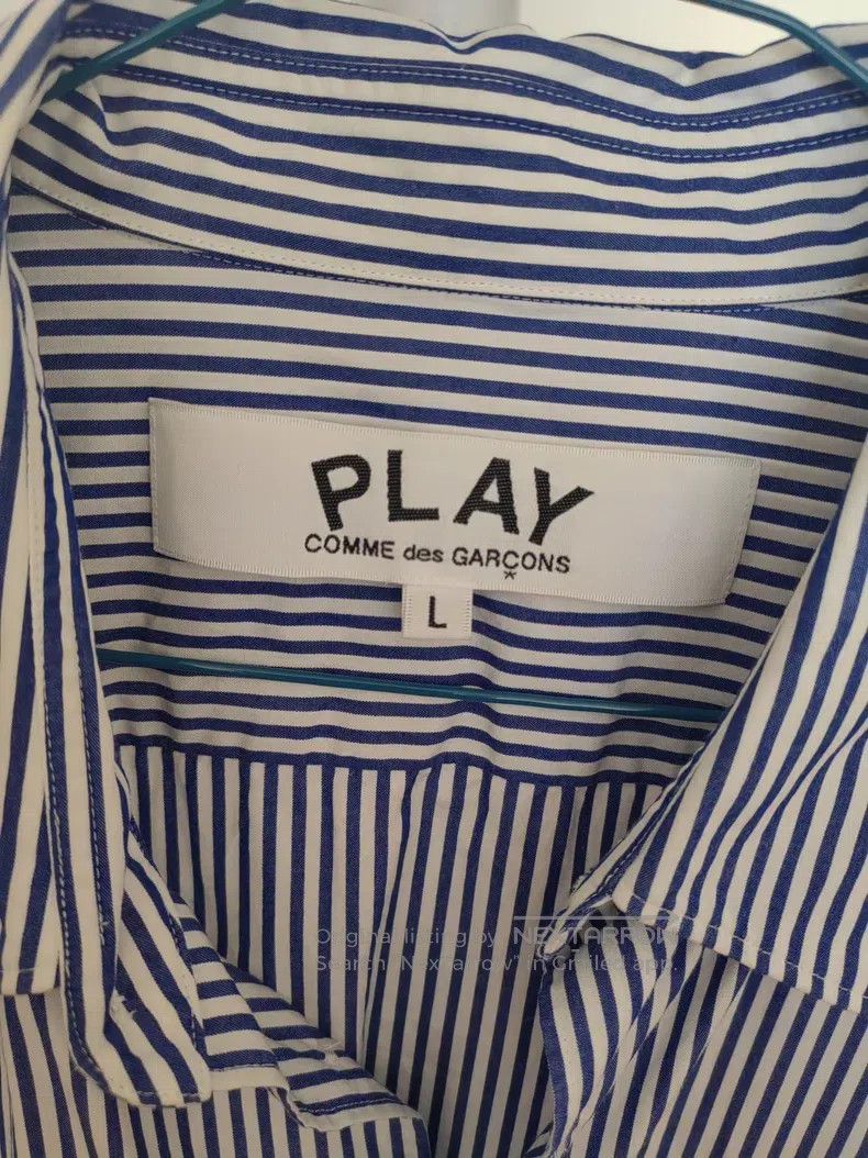 Comme des Garcons Comme Des Garcons Blue and white striped shirt Size L / US 10 / IT 46 - 2 Thumbnail