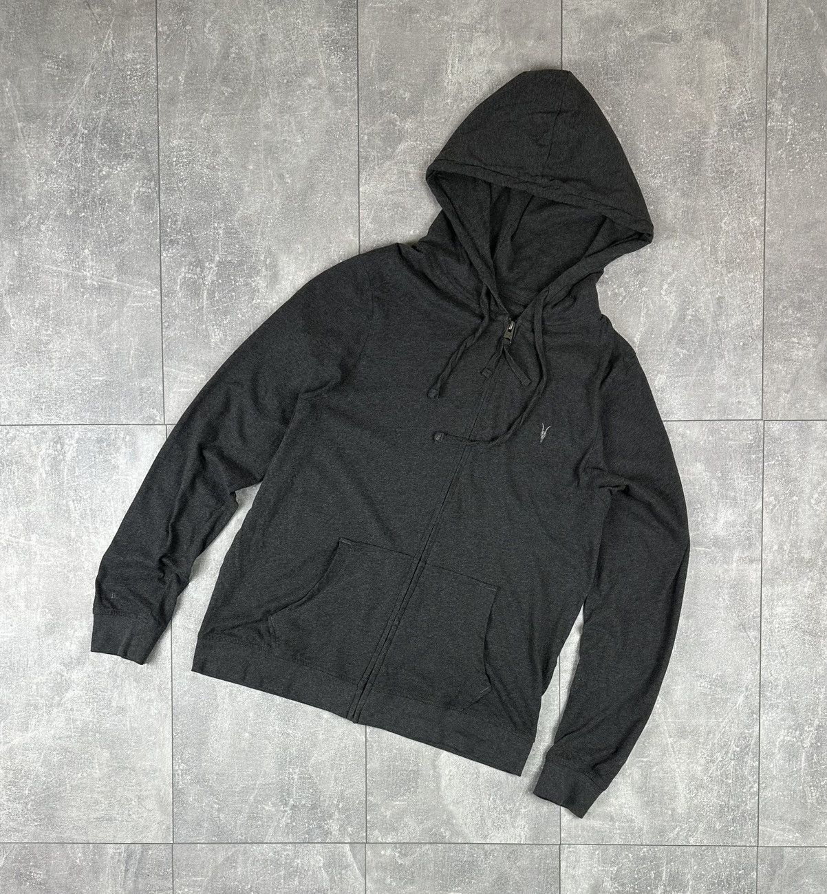 Allsaints Allsaints Mens Basic Silver Zip Up Hoodie Small Logo Size US M / EU 48-50 / 2 - 1 Thumbnail