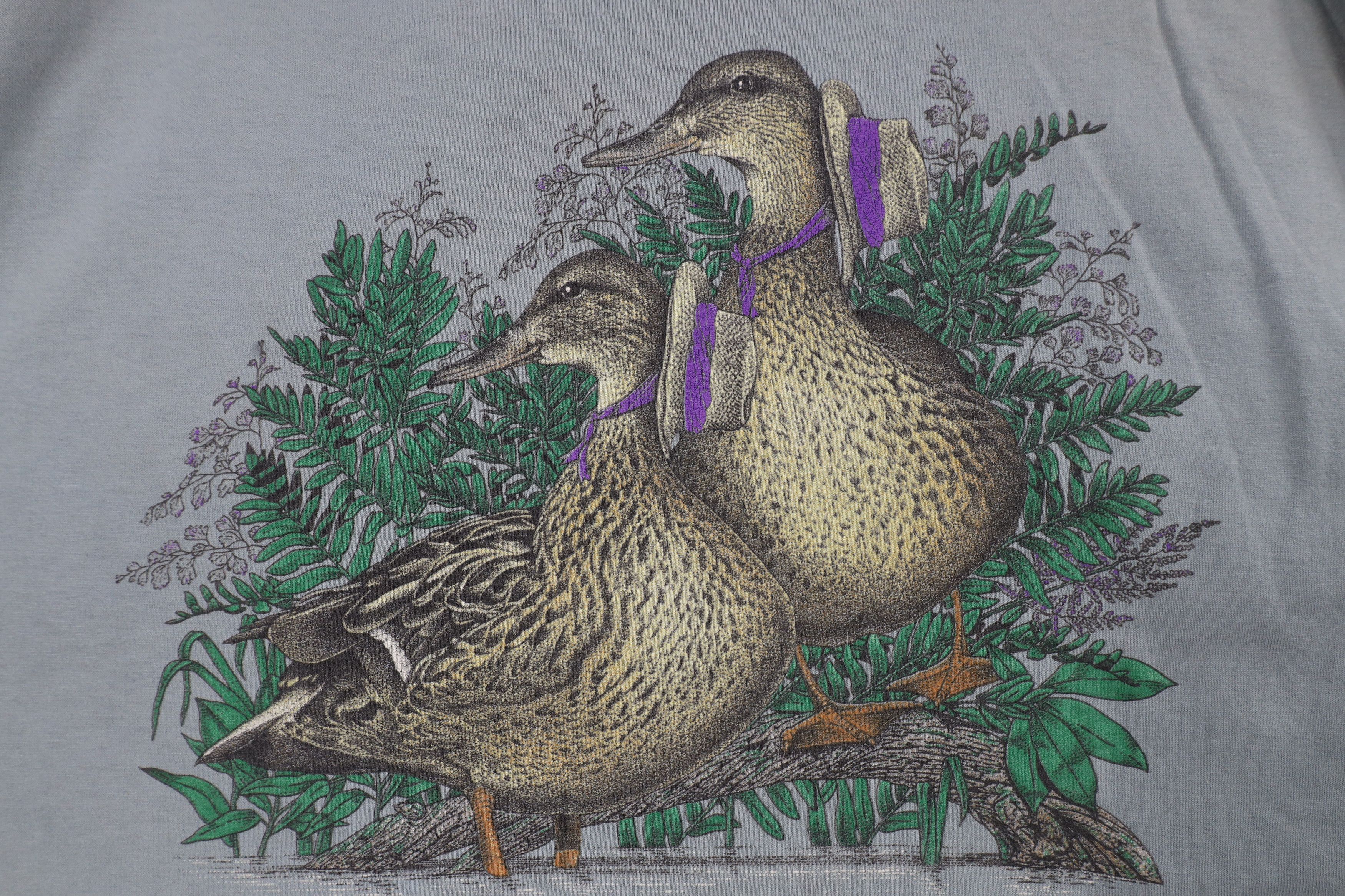 Vintage Vintage 90s Streetwear Nature Duck Garden T-Shirt Steel Blue Size XL / US 12-14 / IT 48-50 - 4 Thumbnail