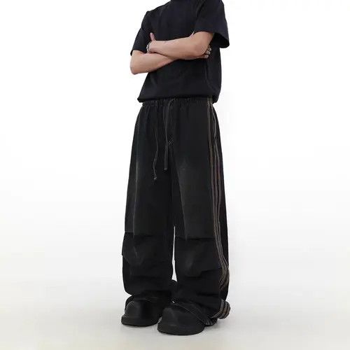 Japanese Brand Vintage washed black baggy wide leg jeans Size US 32 / EU 48 - 4 Thumbnail