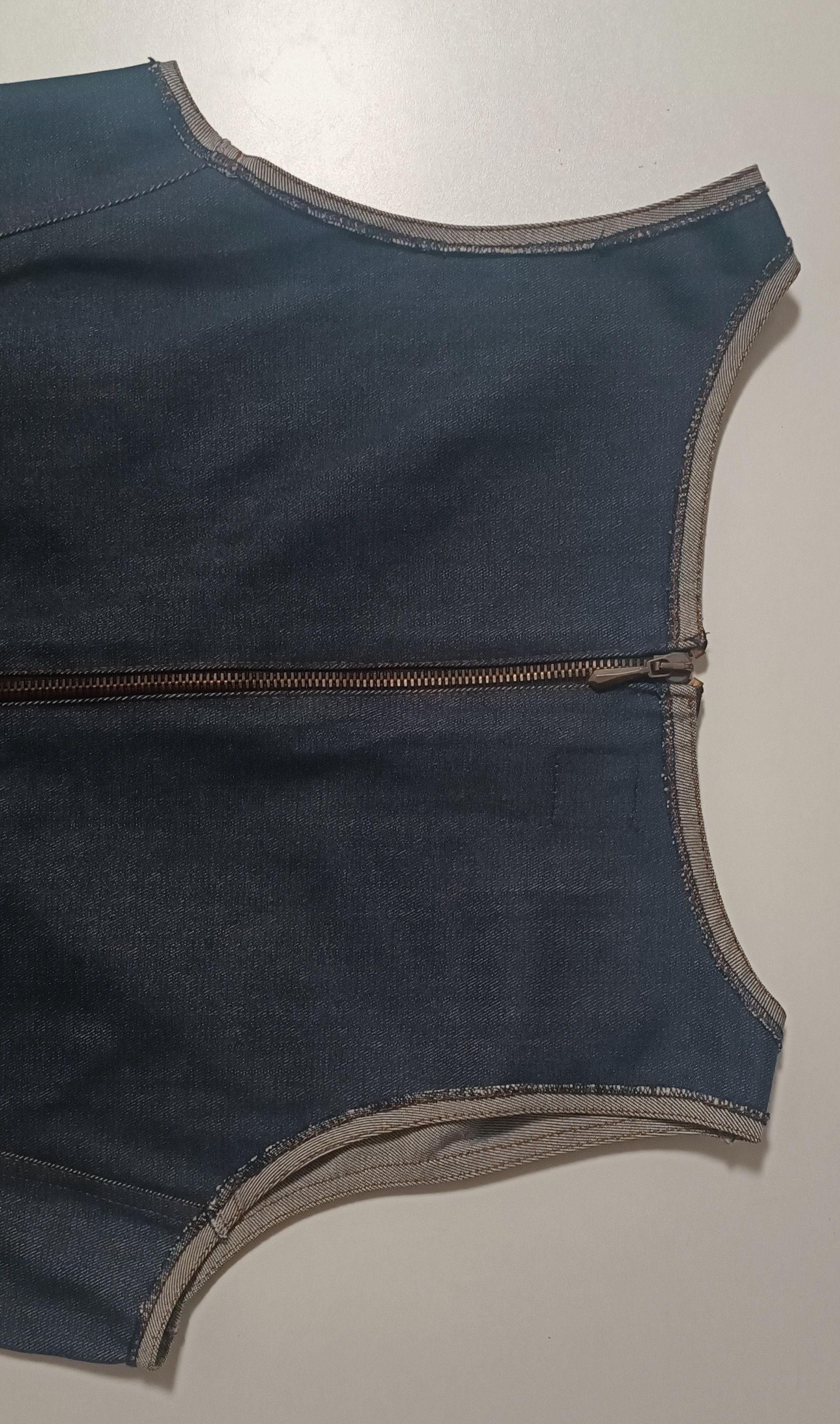 Jean Paul Gaultier Fall 1992- GaultierJeans - Fringed denim long dress Size L / US 10 / IT 46 - 20 Thumbnail
