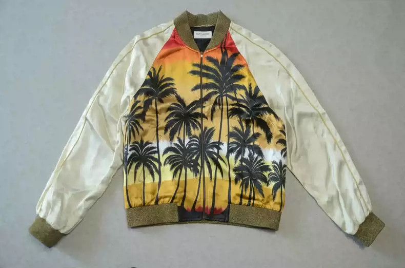 Saint Laurent gold palm tree jacket coat