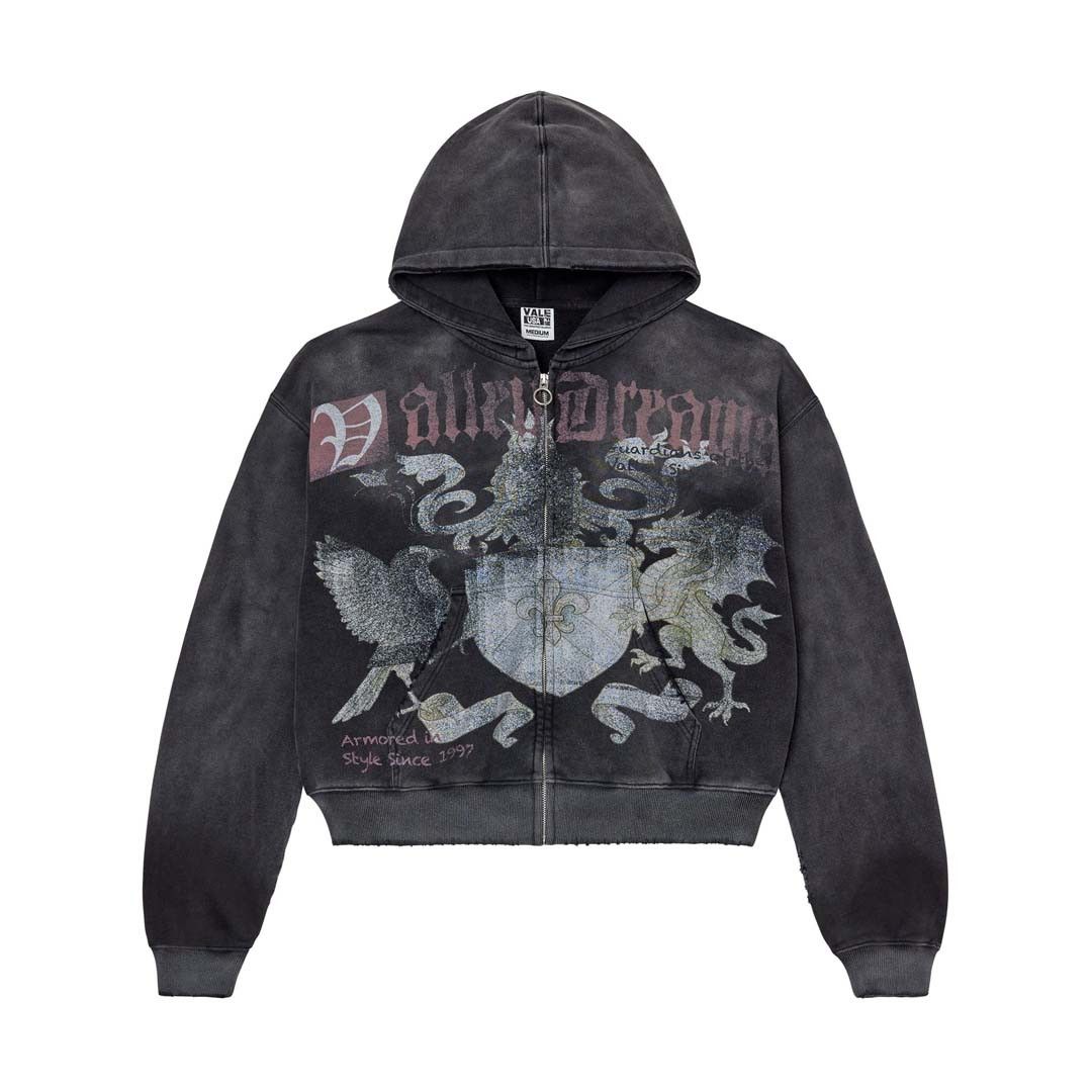 Vale Forever Vendetta Distressed Zip Up Hoodie Size US XL / EU 56 / 4 - 1 Thumbnail