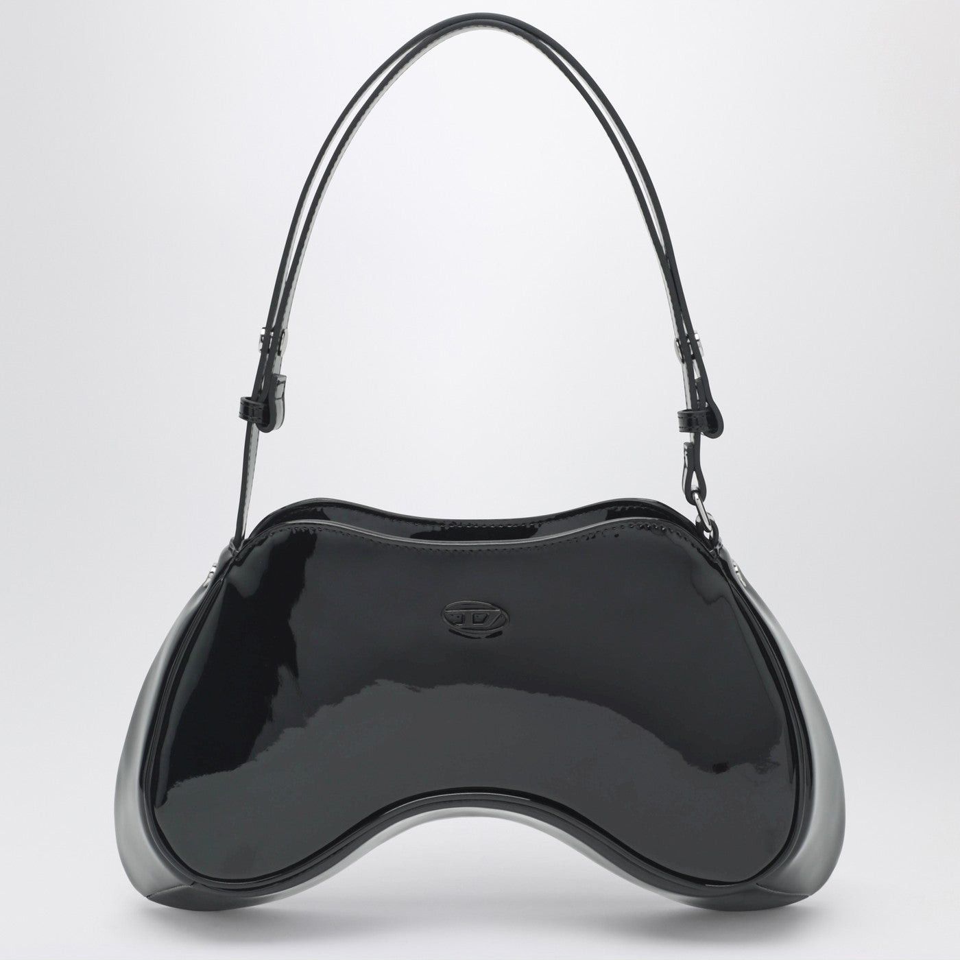 Diesel Diesel Double-D Patent Leather Shoulder Bag In Black Size ONE SIZE - 1 Thumbnail