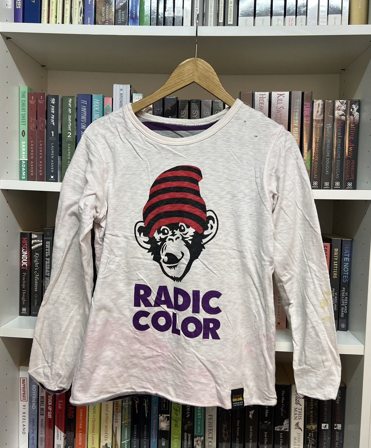 Band Tees × Japanese Brand Radic Color Rad Chimps Reversible Long Sleeve Shirt Size US S / EU 44-46 / 1 - 2 Thumbnail