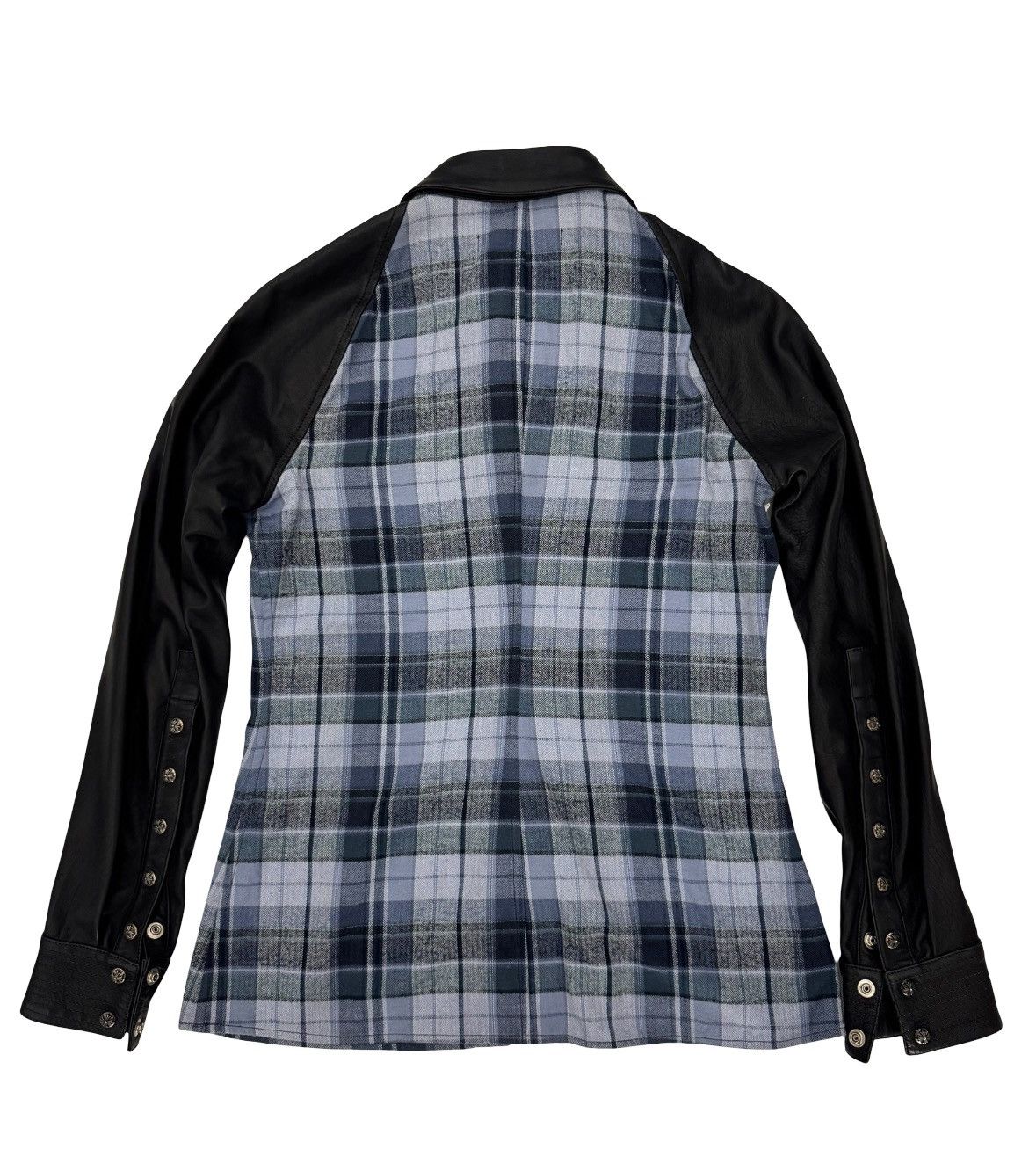 Chrome Hearts Leather sleeve flannel shirt jacket Size US S / EU 44-46 / 1 - 2 Thumbnail