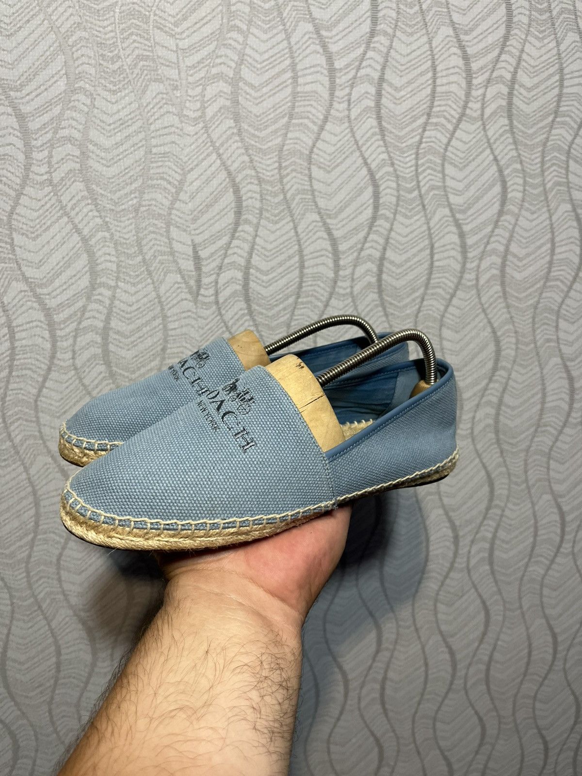 Coach COACH Logo Blue Canvas Espadrille Slip On Sandals Shoes US8 Size US 8 / IT 38 - 2 Thumbnail